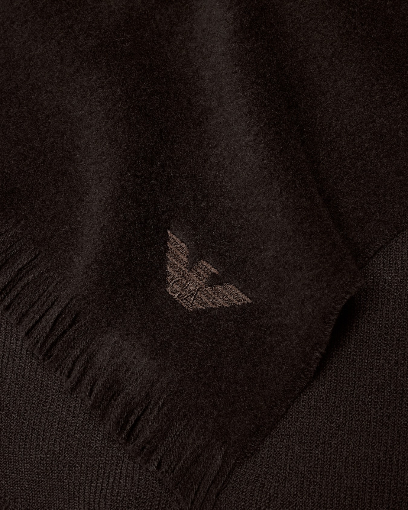 Écharpe en laine vierge avec broderie micro-aigle Diapositive 1