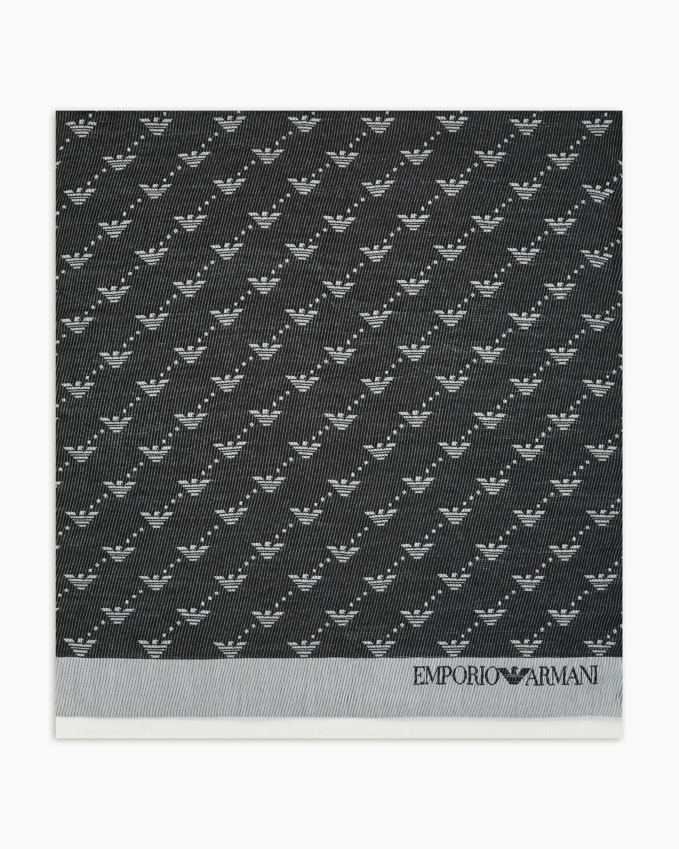Jacquard stole with all-over eagles Slide 0