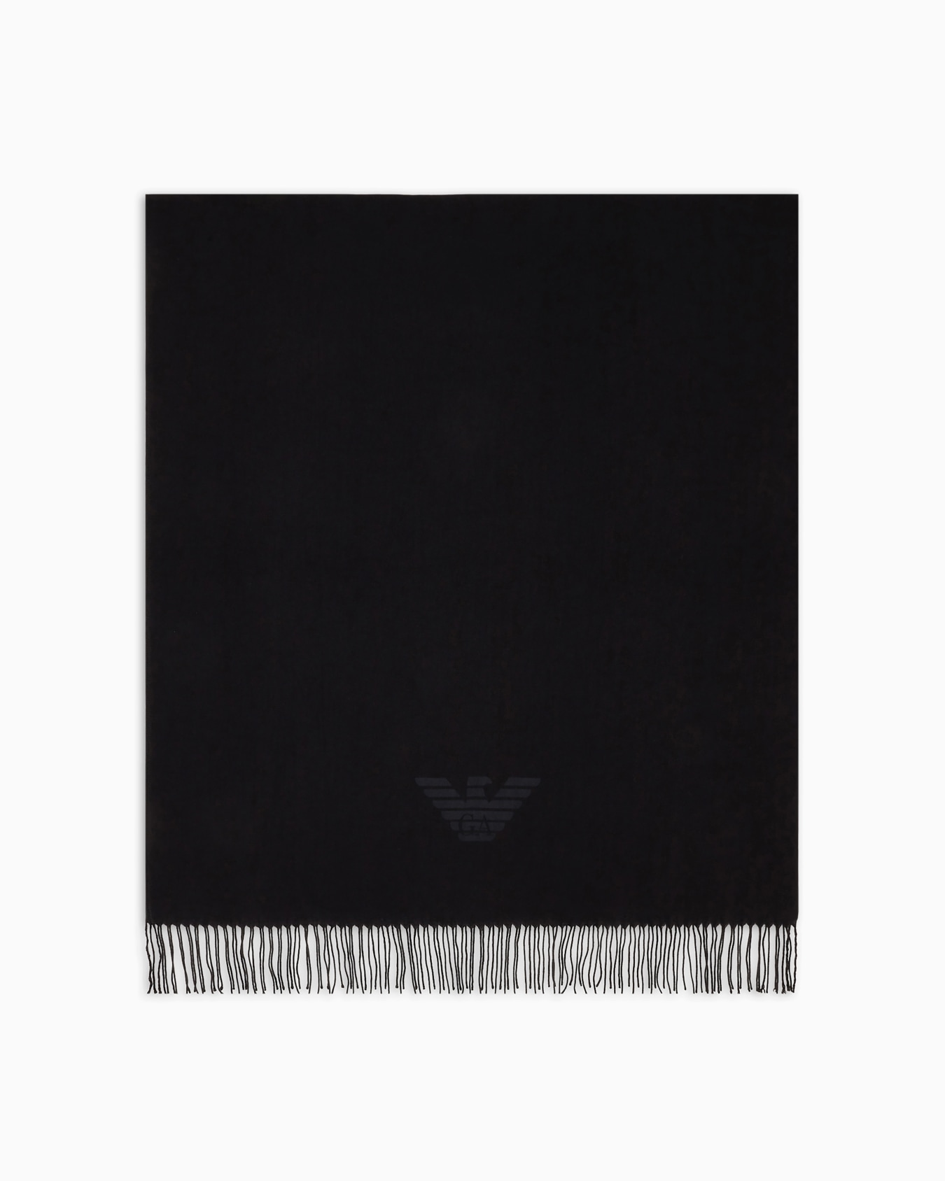 Fringed scarf with eagle print Slide 0