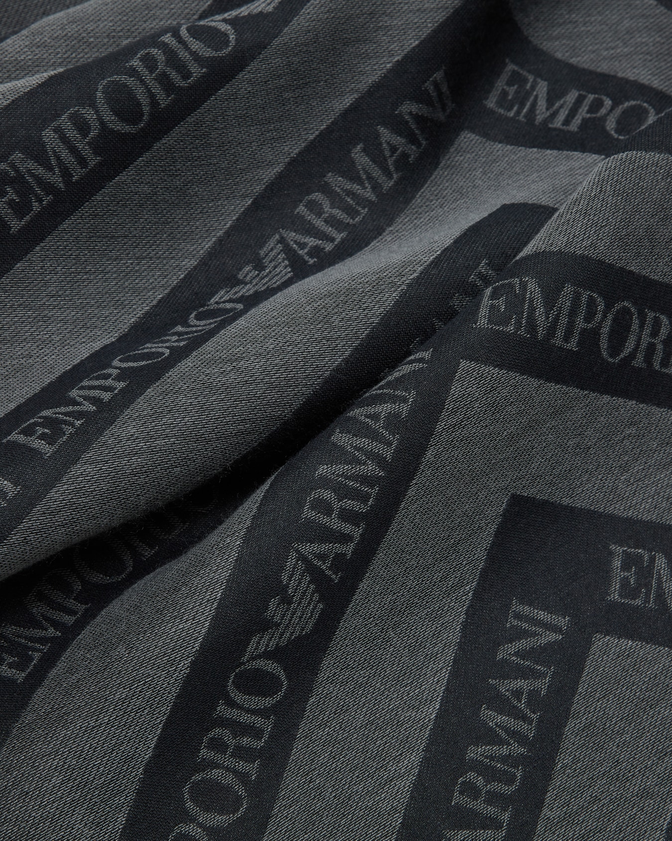 Jacquard modal-blend stole with diagonal logo motif Slide 1