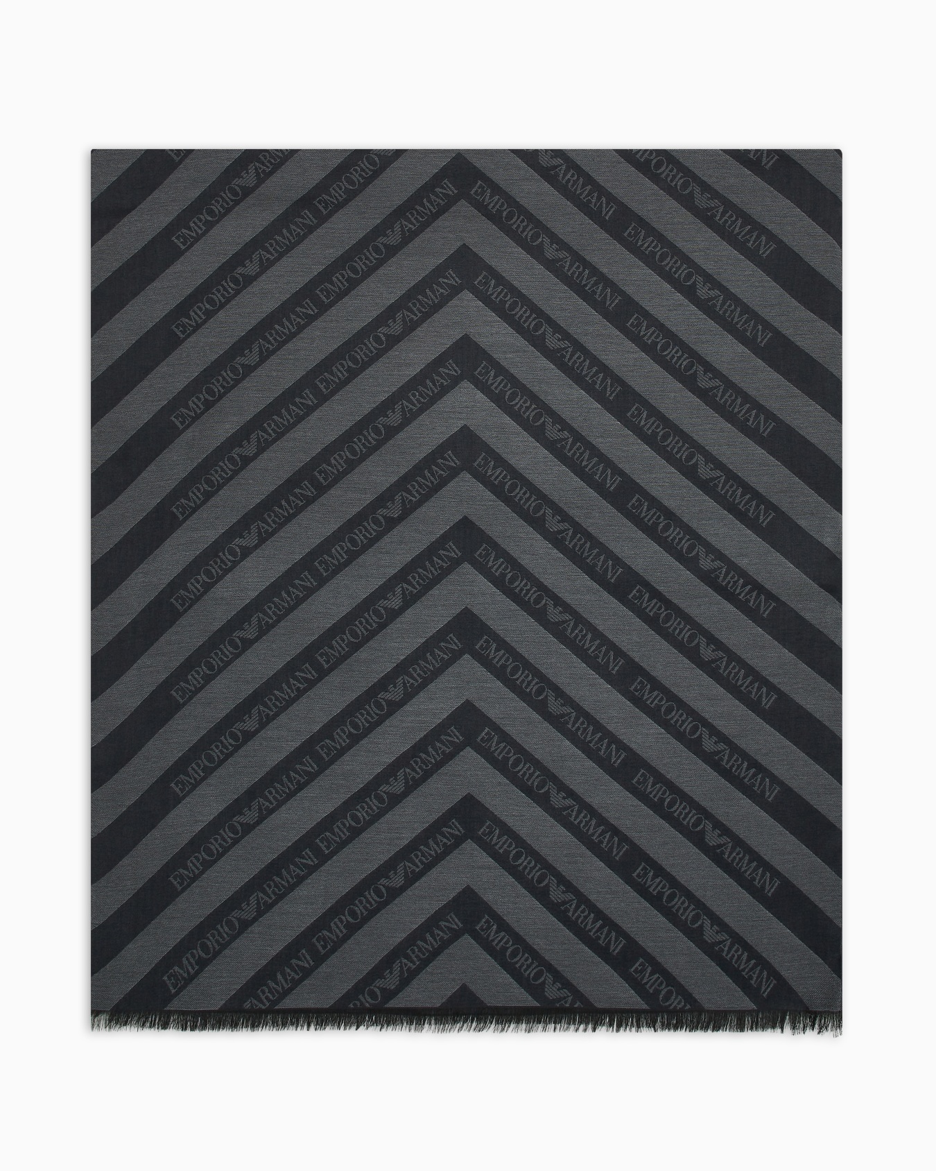 Jacquard modal-blend stole with diagonal logo motif Slide 0