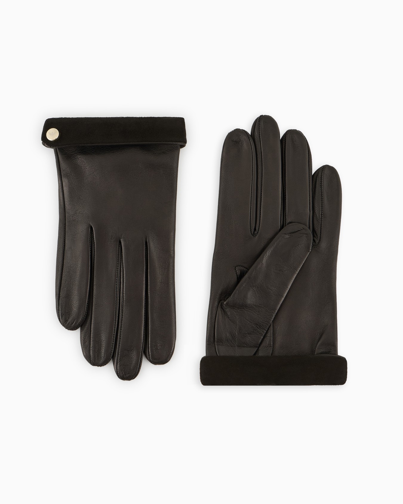 Nappa-leather gloves with suede trim Slide 0