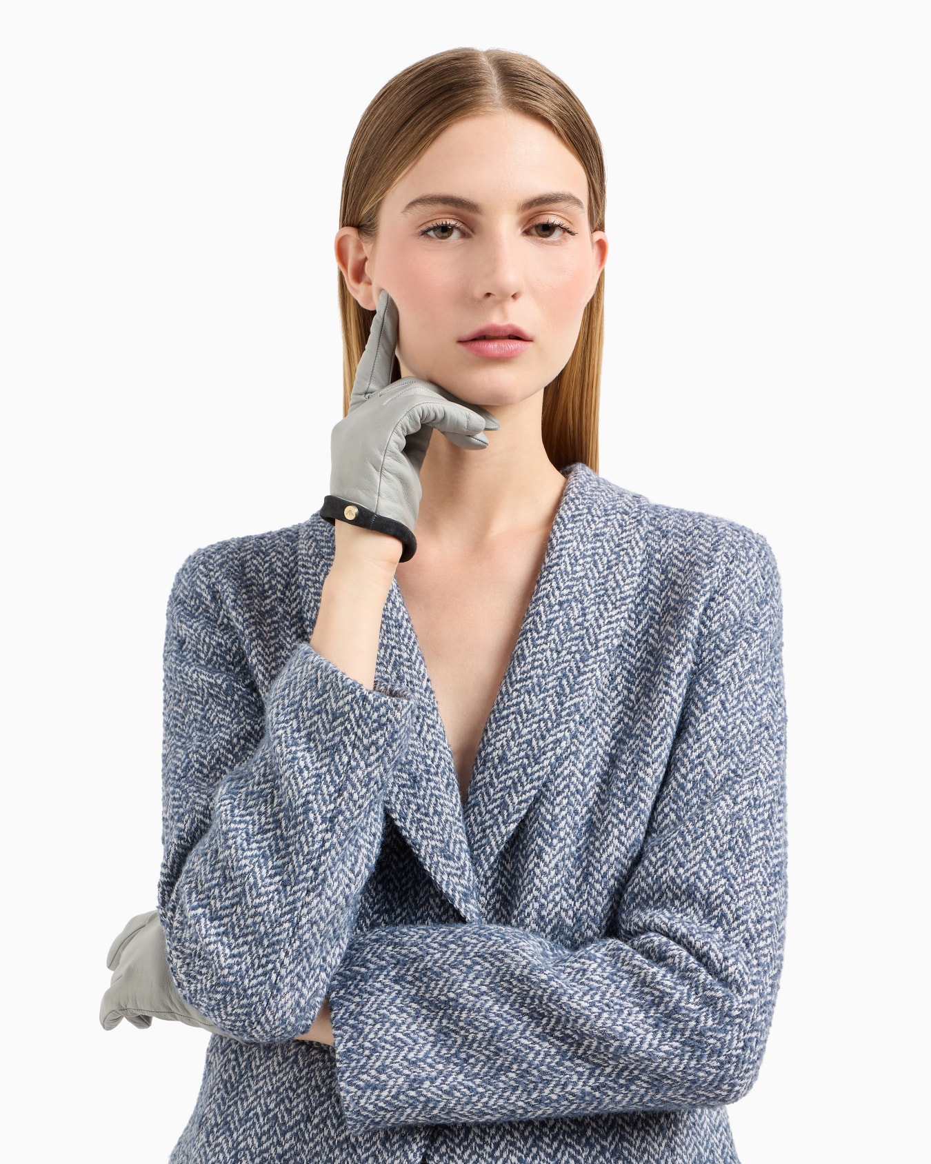 Nappa-leather gloves with suede trim Slide 2