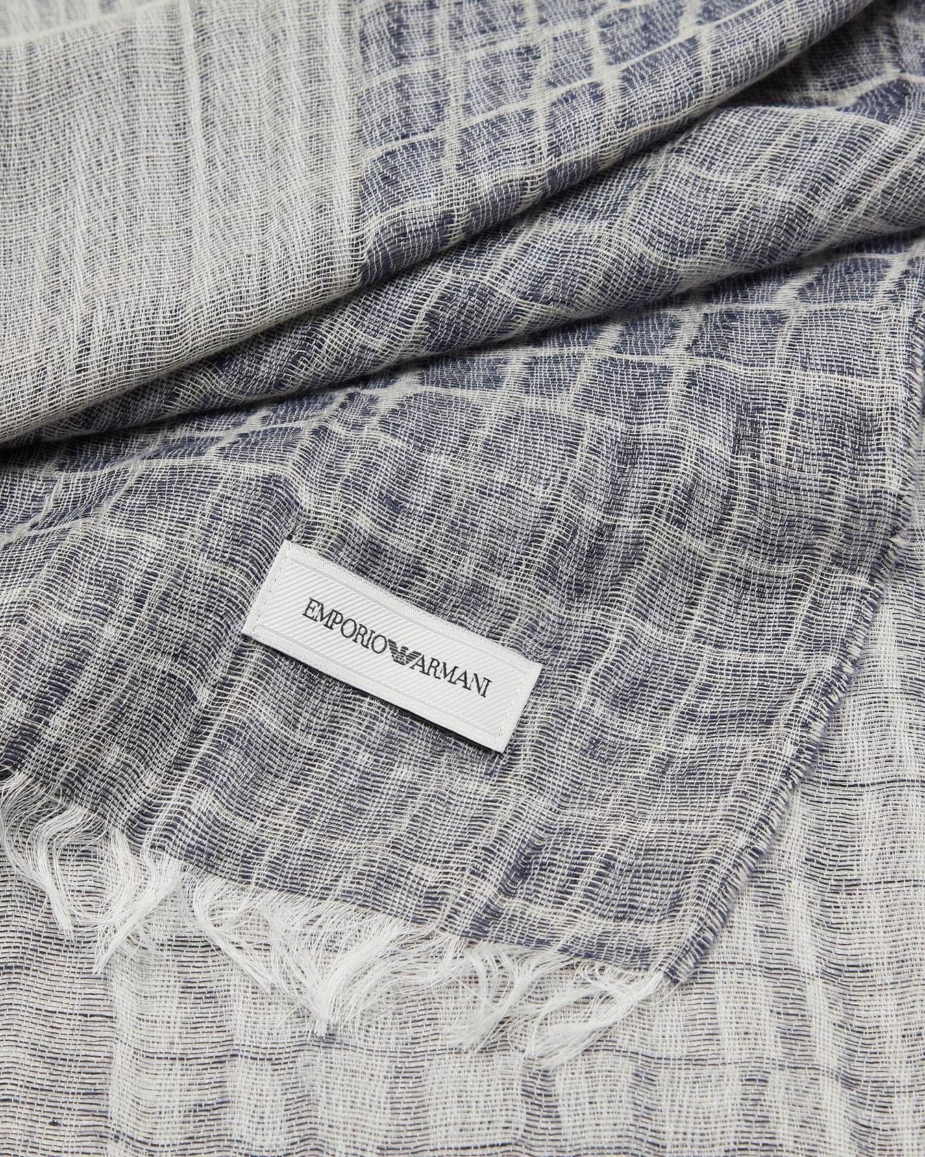 Linen blend and modal mix jacquard stole Slide 1