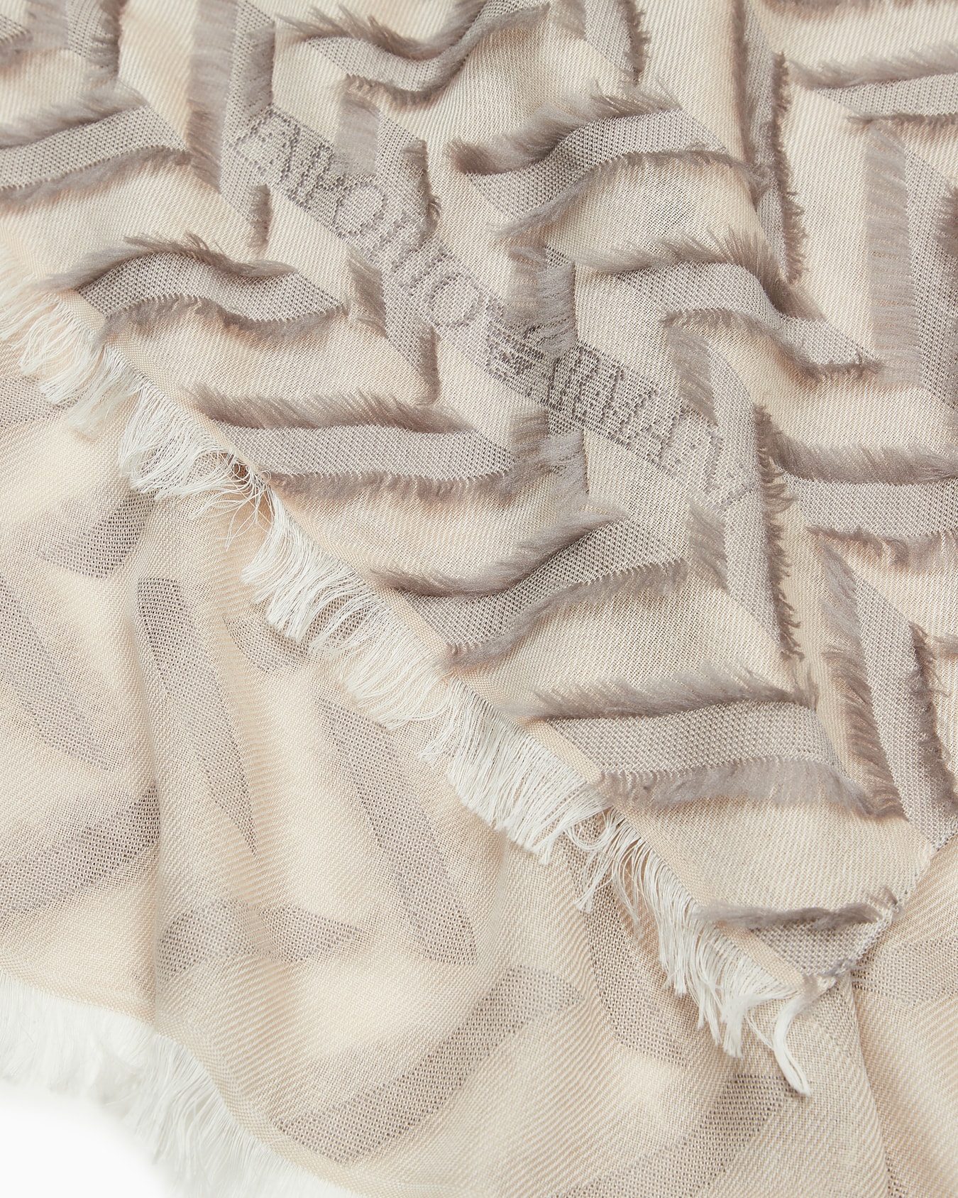 Chevron-motif fil coupé modal and viscose blend stole Slide 1