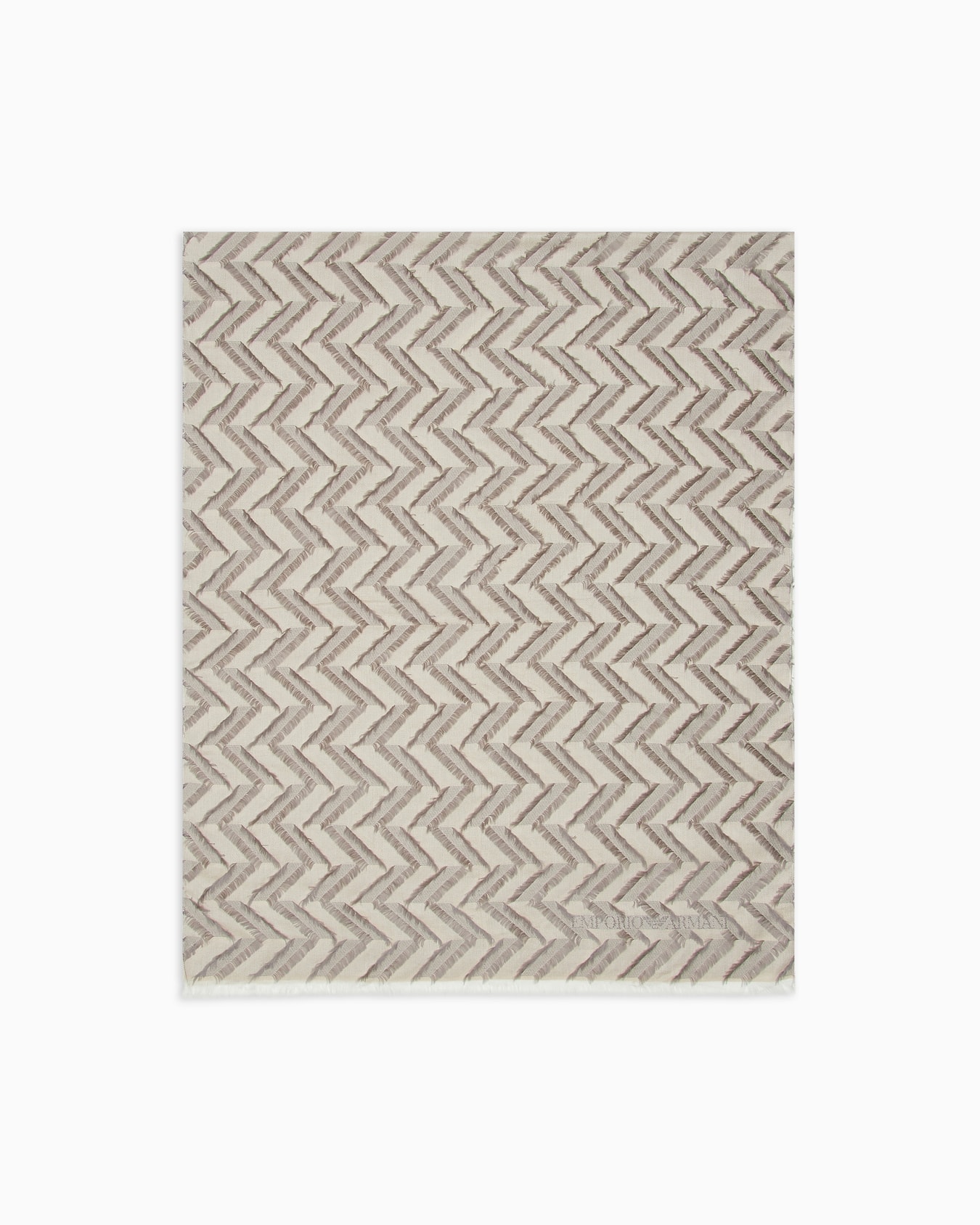 Chevron-motif fil coupé modal and viscose blend stole Slide 0