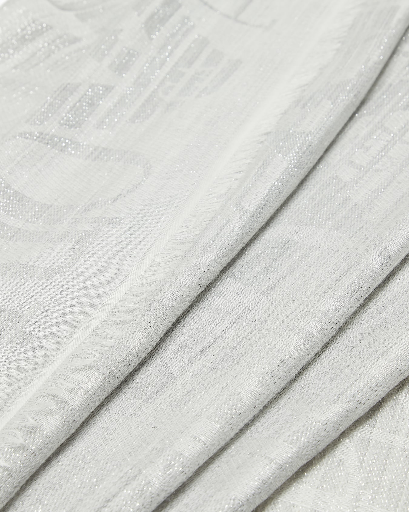 Modal blend stole with tone-on-tone jacquard lettering Slide 1