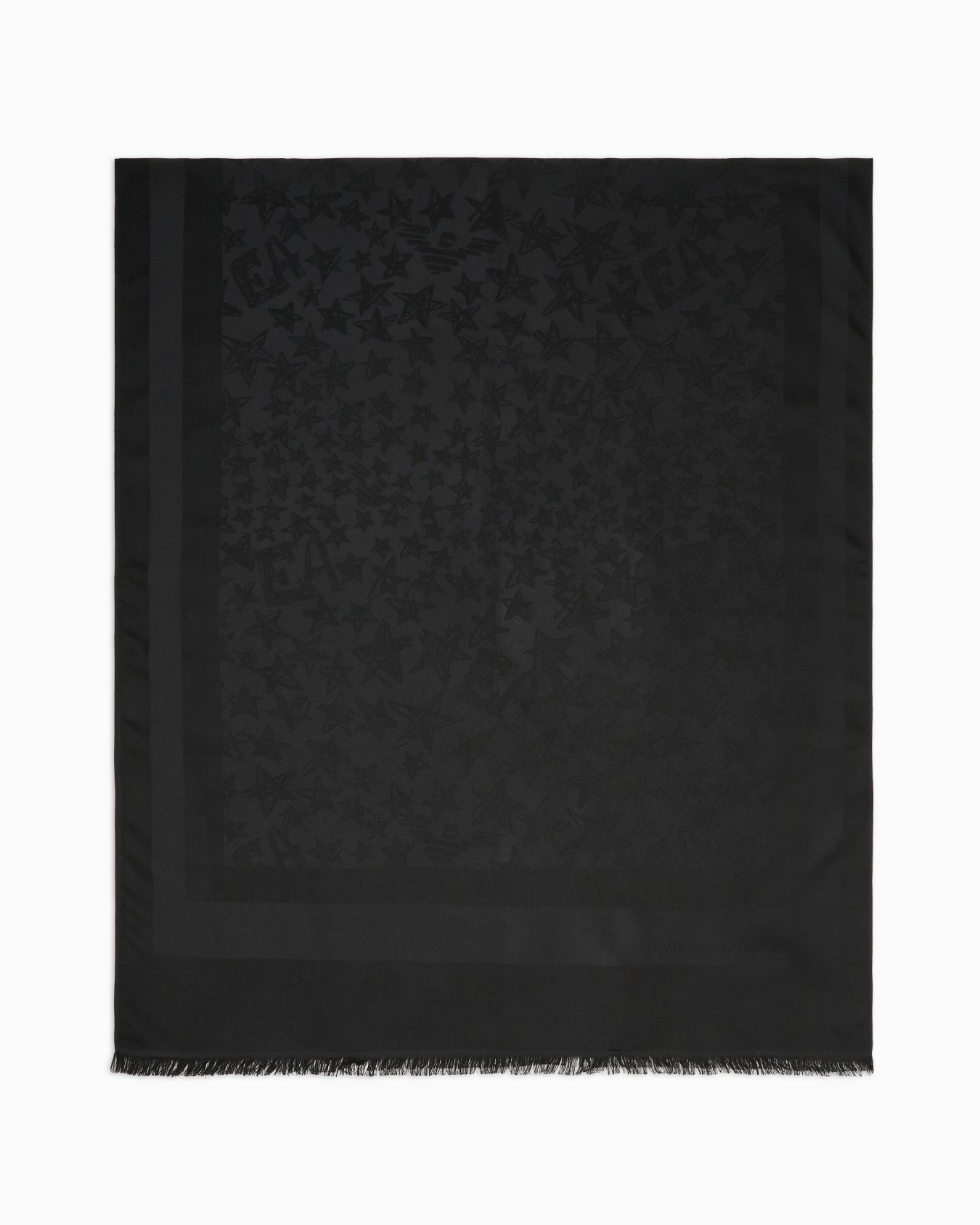 Viscose blend stole with jacquard stars pattern Slide 0