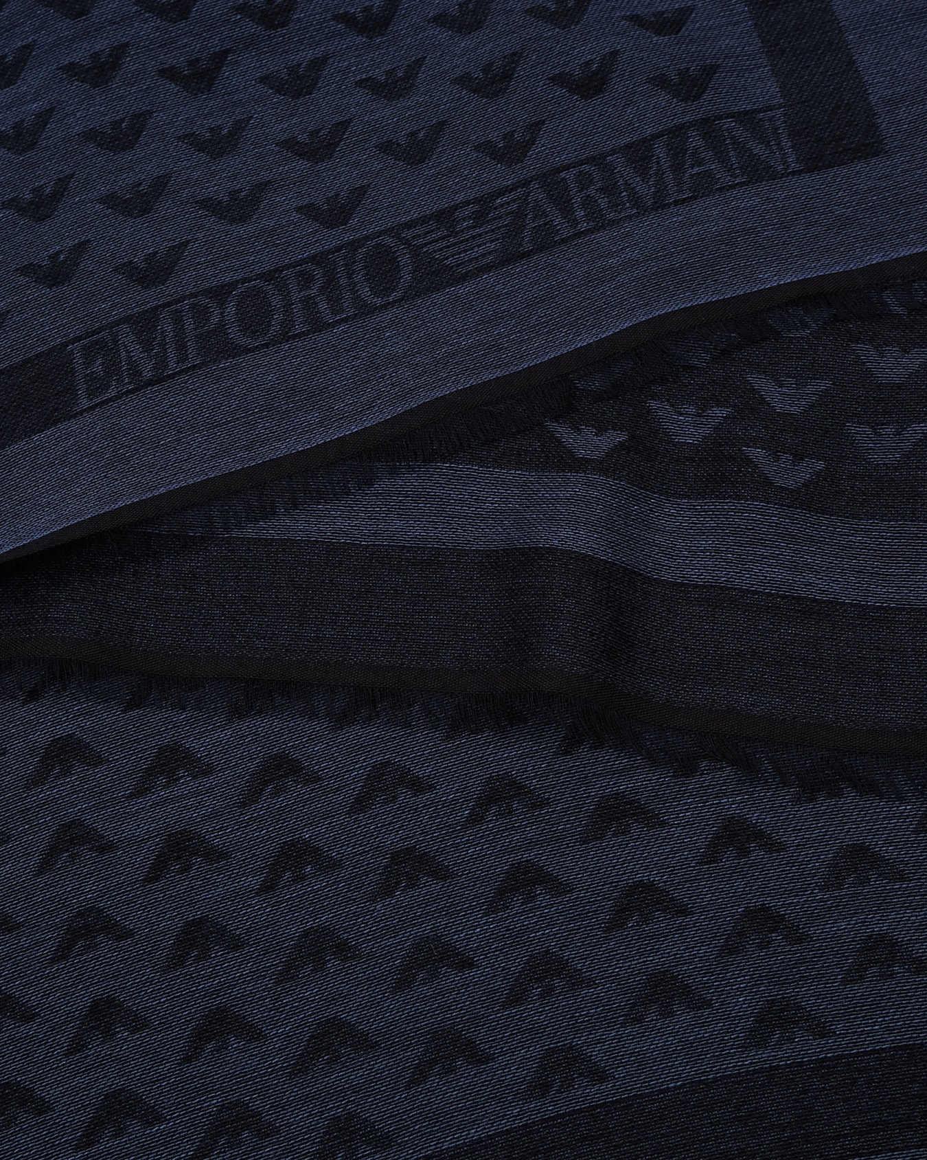 Virgin wool-blend foulard with all-over micro eagles Slide 1