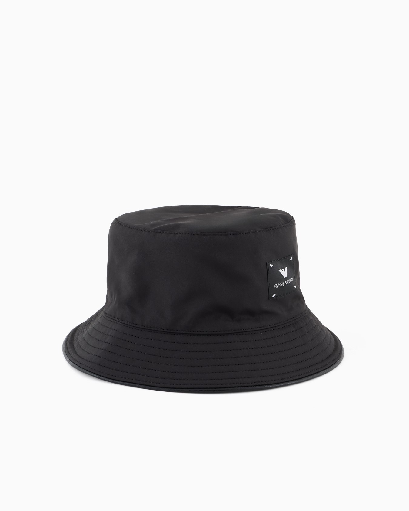 Double-faced nylon-wool blend cloche hat with all-over logo lettering Slide 0