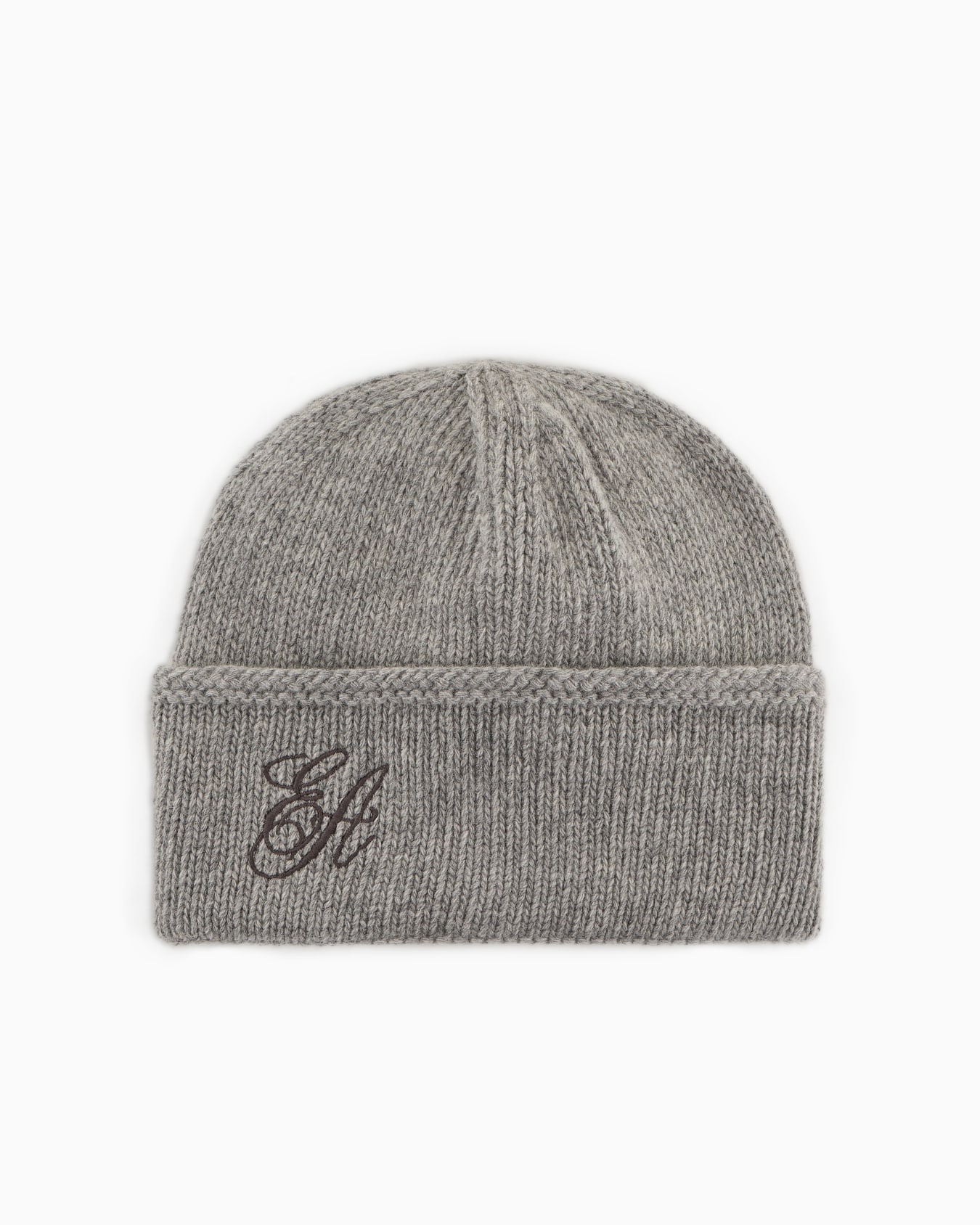 Bonnet en laine côtelée avec broderie EA signature Diapositive 0
