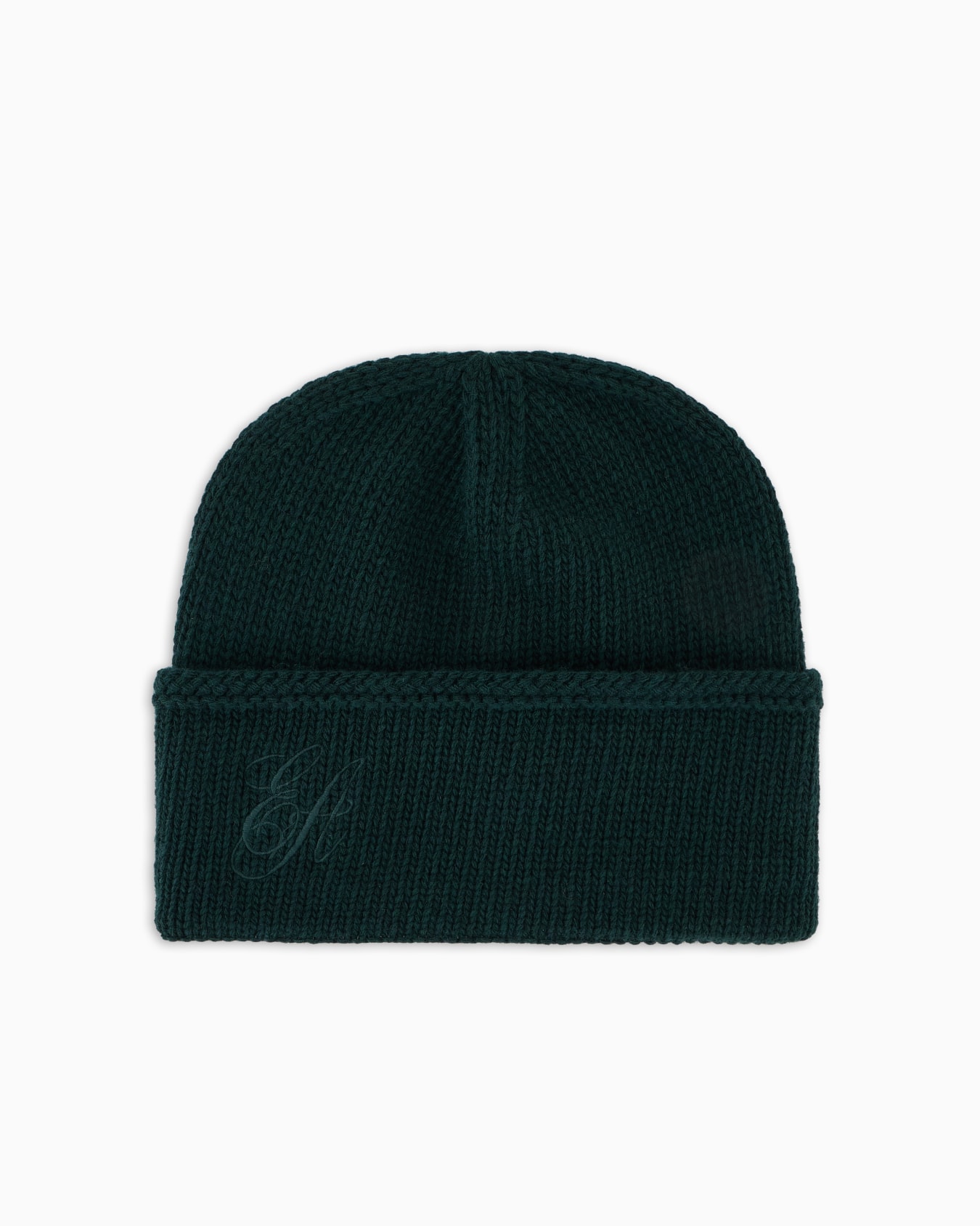 Bonnet en laine côtelée avec broderie EA signature Diapositive 0