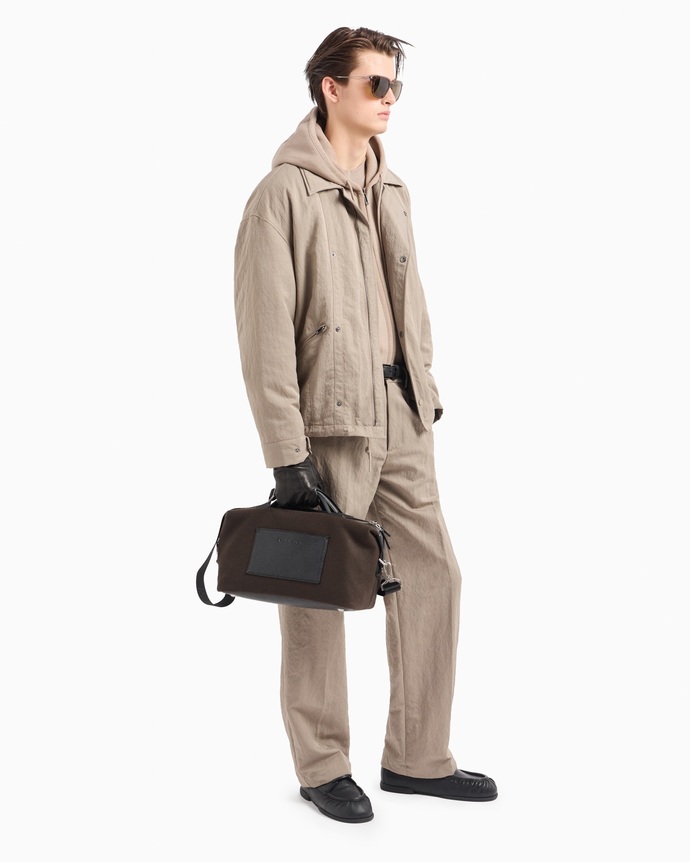 Blouson en nylon froissé avec boutons-pression décentrés Diapositive 4