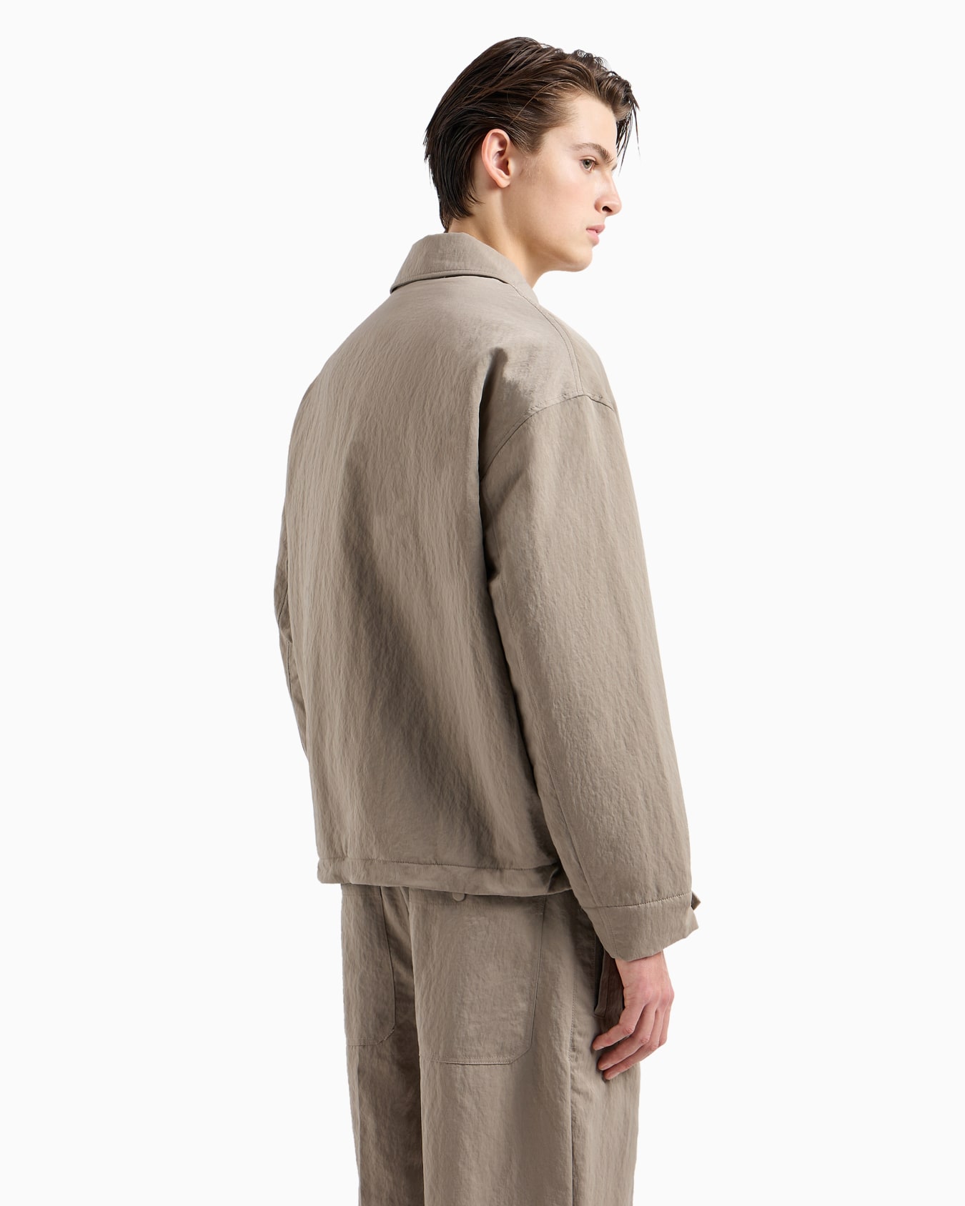 Blouson en nylon froissé avec boutons-pression décentrés Diapositive 3