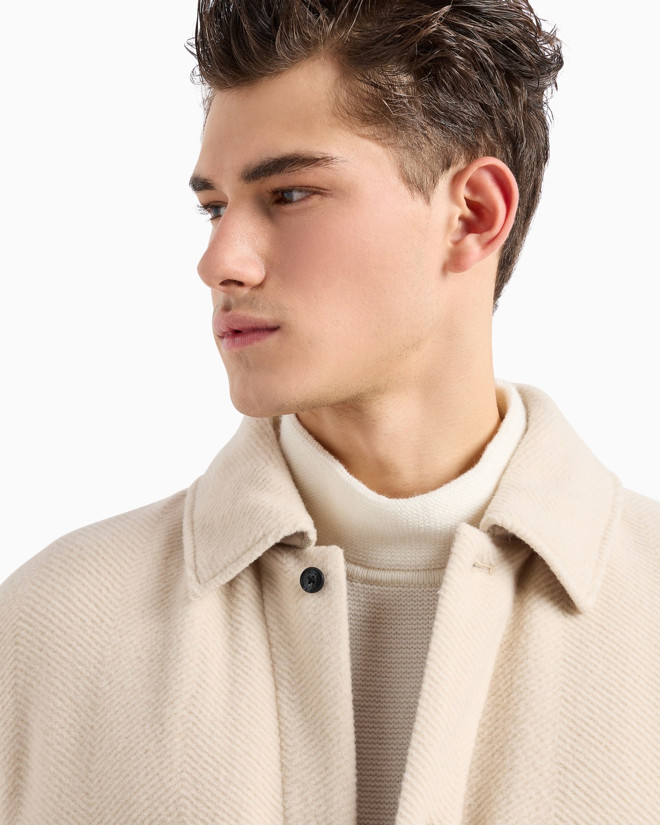 Veste en laine épaisse avec motif chevron en relief Diapositive 5