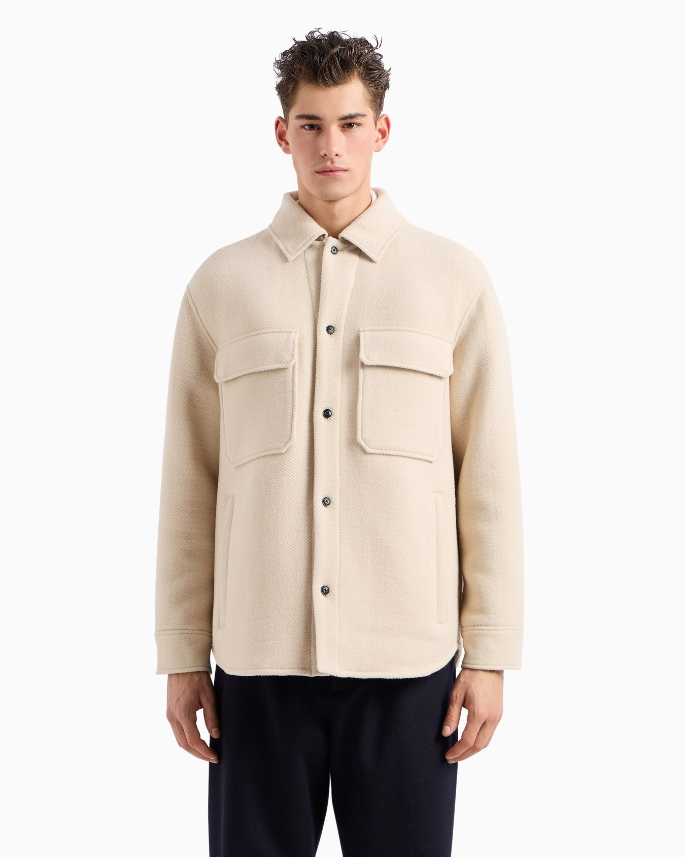Veste en laine épaisse avec motif chevron en relief Diapositive 2