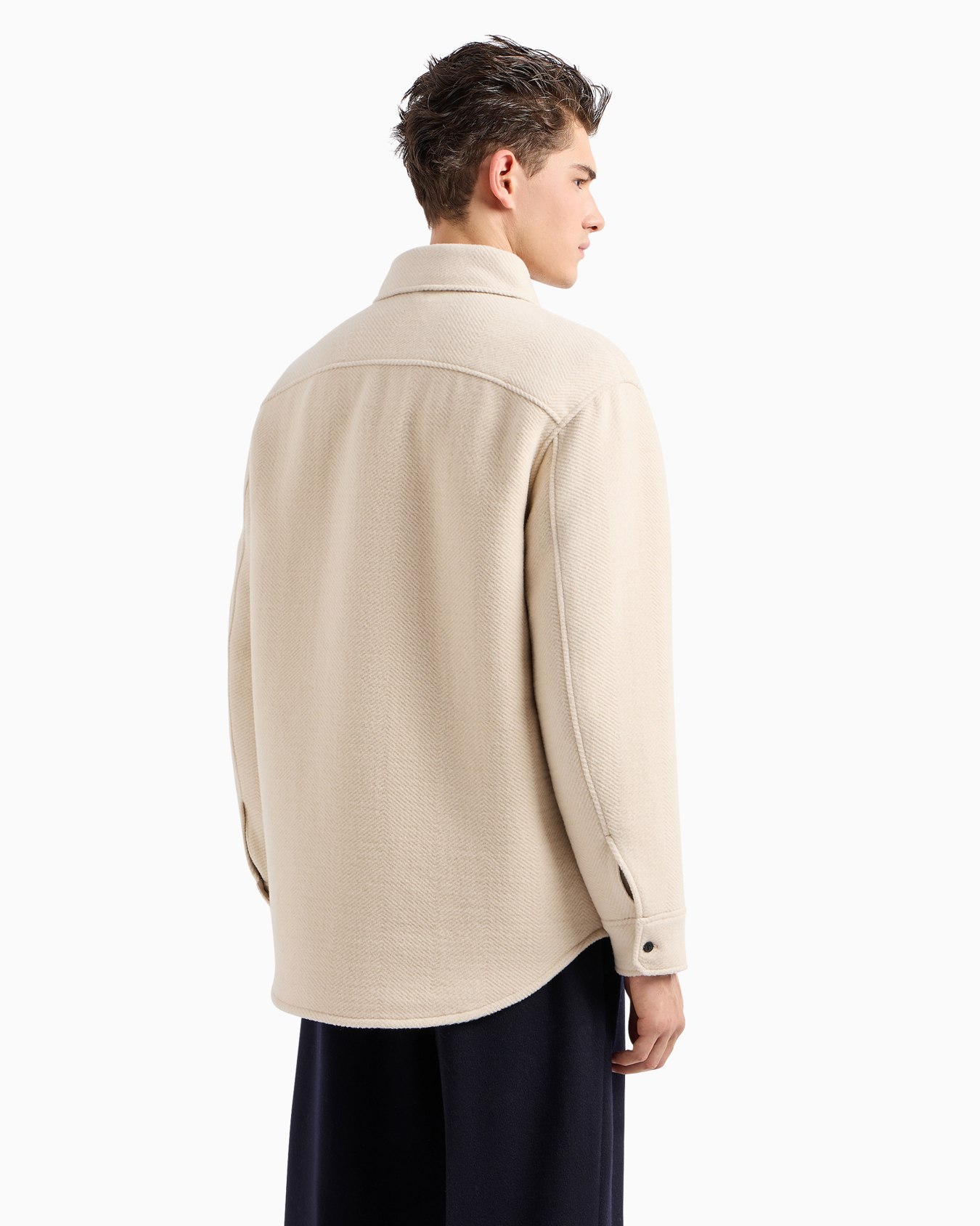 Veste en laine épaisse avec motif chevron en relief Diapositive 3