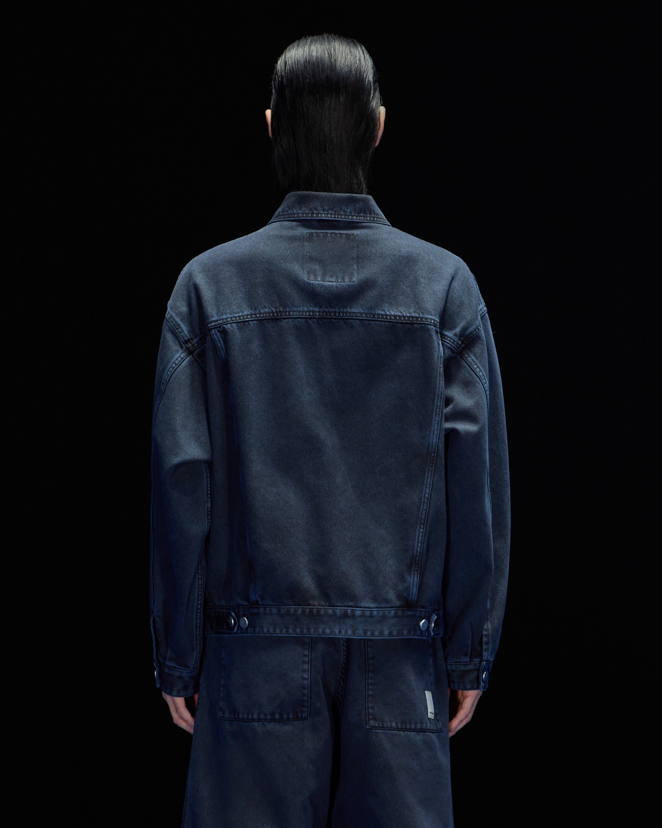 ASV Black Blue capsule collection marble-effect denim jacket Slide 3