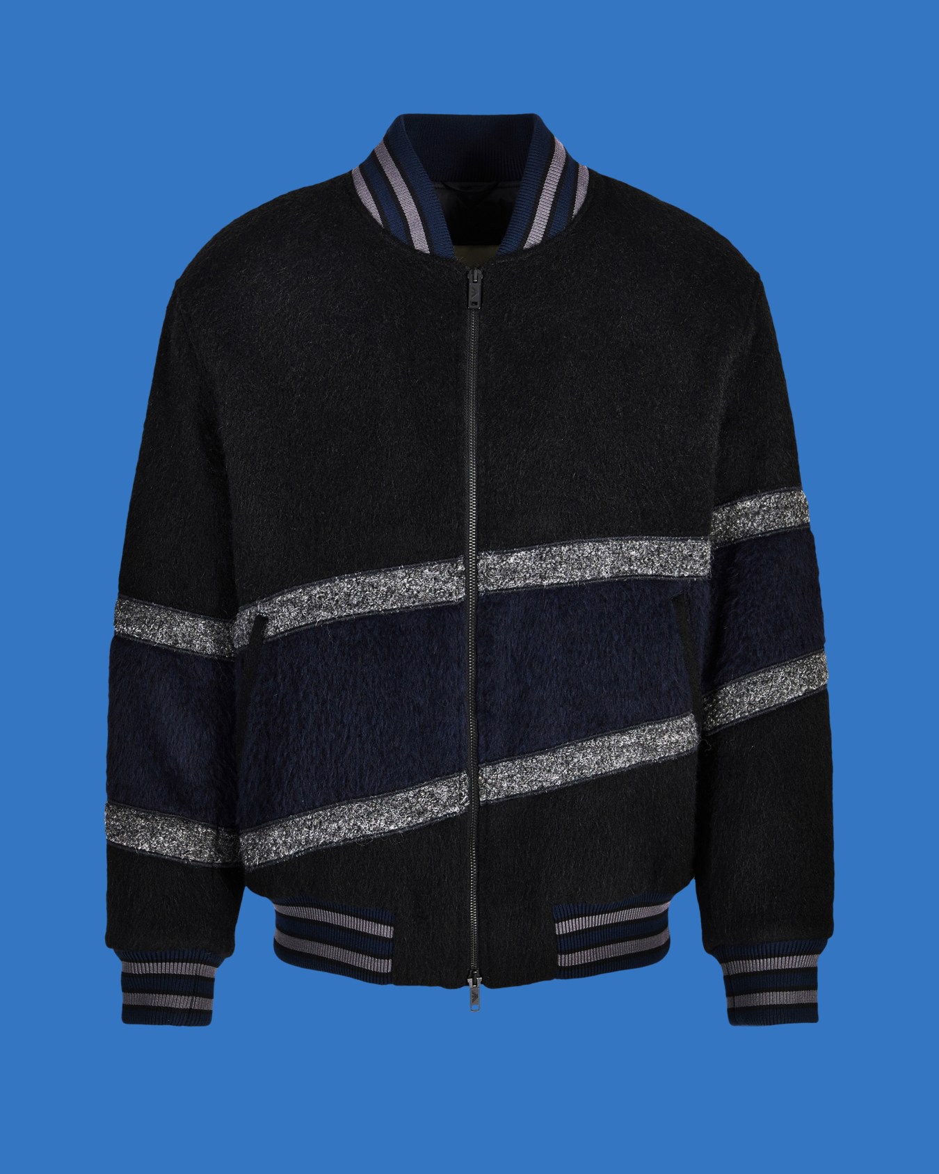 Cazadora en mezcla de lana y mohair cápsula Black Blue ASV Diapositiva 0