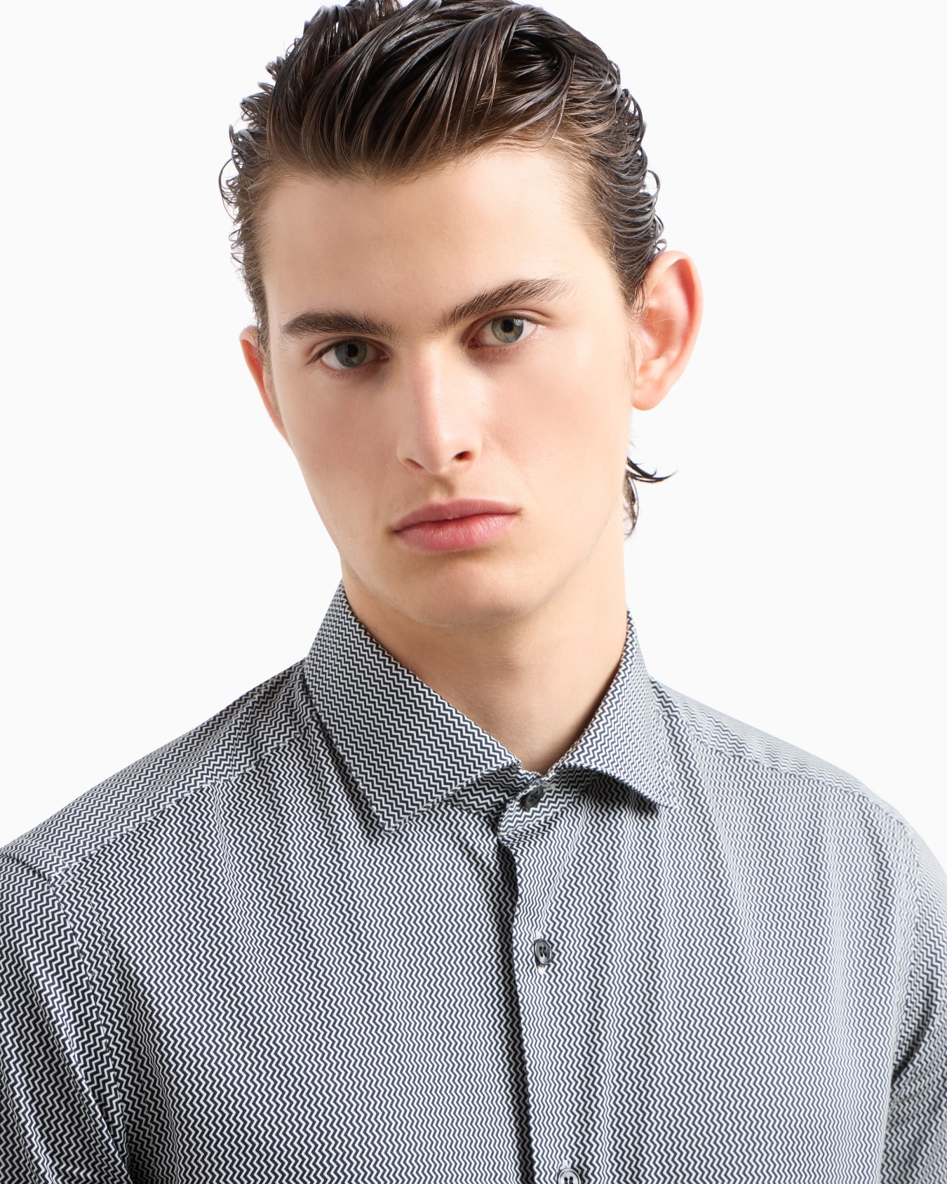 Chemise en coton stretch avec motif imprimé Diapositive 4