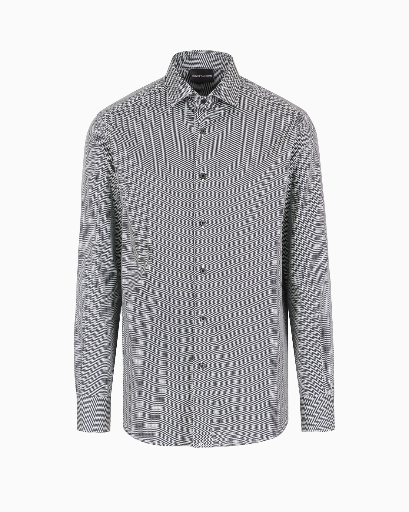 Chemise en coton stretch avec motif imprimé Diapositive 0