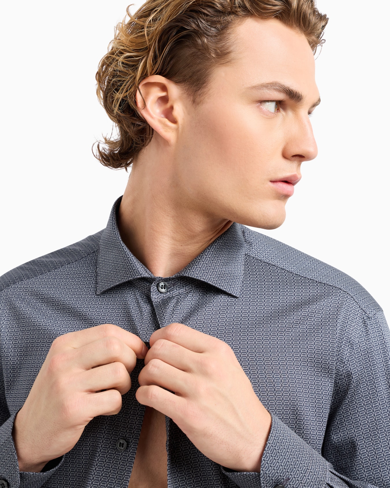 Chemise en coton stretch avec motif imprimé Diapositive 5
