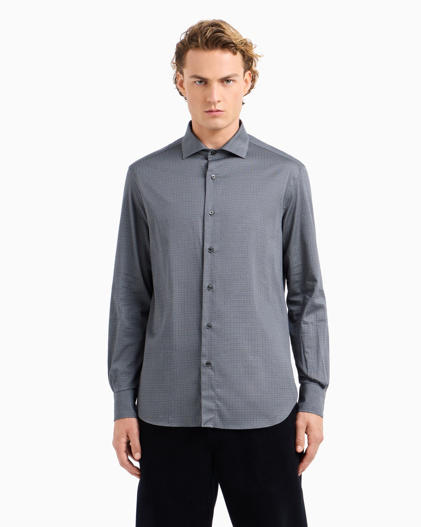 Chemise en coton stretch avec motif imprimé Diapositive 2