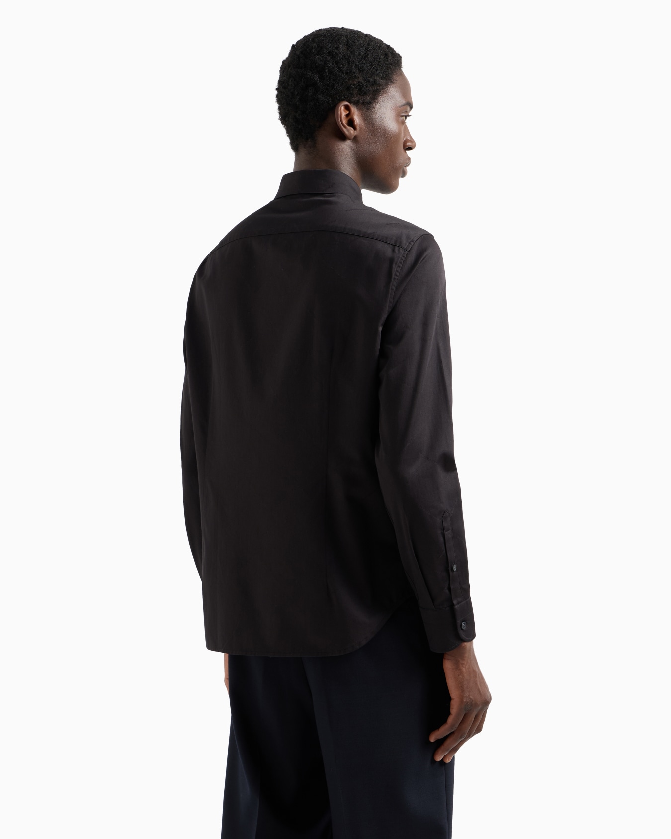 Cotton shirt with all-over jacquard logo lettering Slide 2