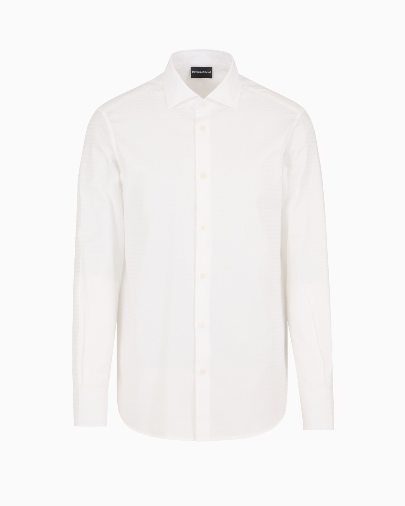 Chemise en coton avec inscription logo jacquard all over Diapositive 0