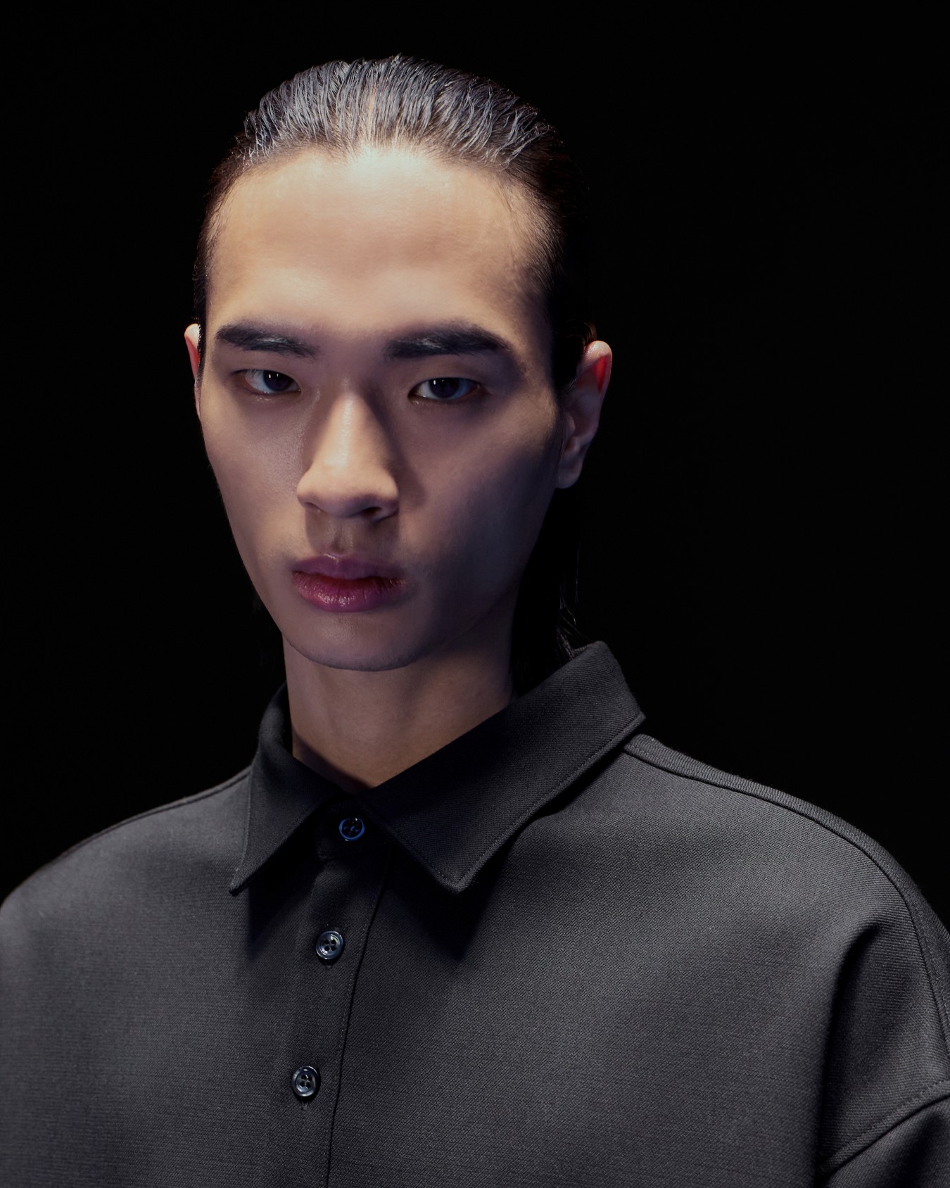 ASV Black Blue capsule collection stretch twill polo-collar shirt Slide 5