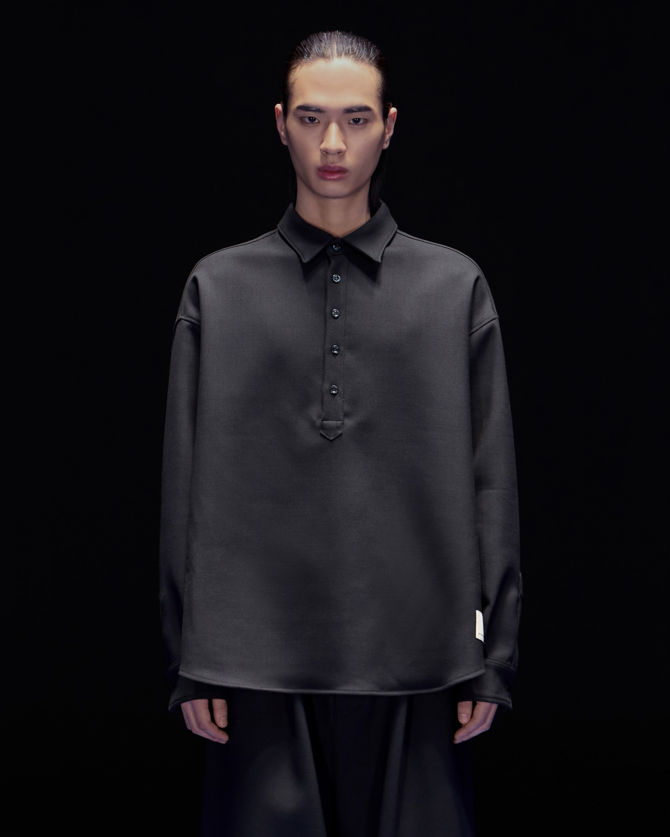 ASV Black Blue capsule collection stretch twill polo-collar shirt Slide 2