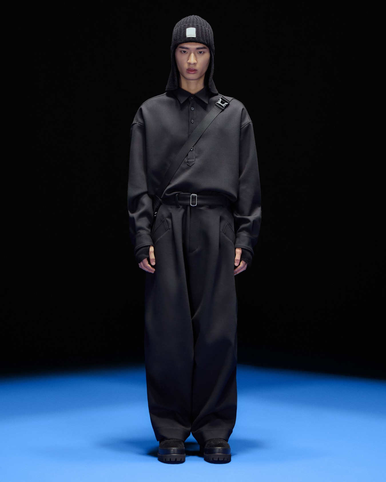 ASV Black Blue capsule collection stretch twill polo-collar shirt Slide 4
