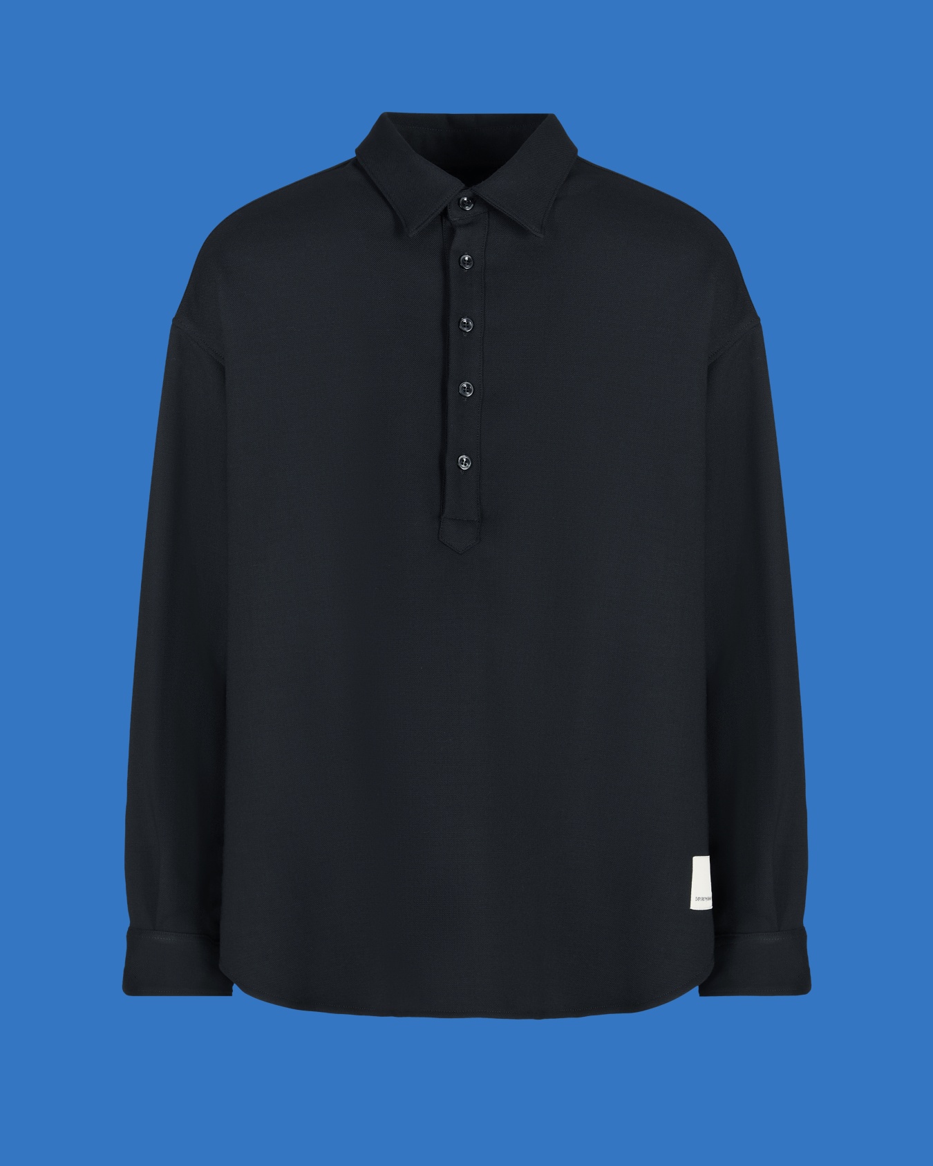ASV Black Blue capsule collection stretch twill polo-collar shirt Slide 0