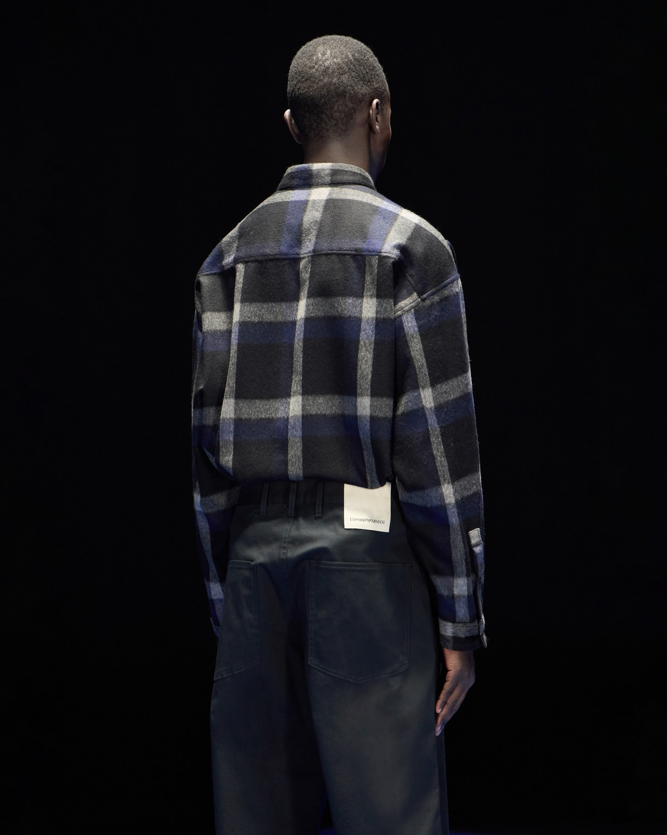 Camisa de paño mezcla de lana con motivo a cuadros cápsula Black Blue ASV Diapositiva 3