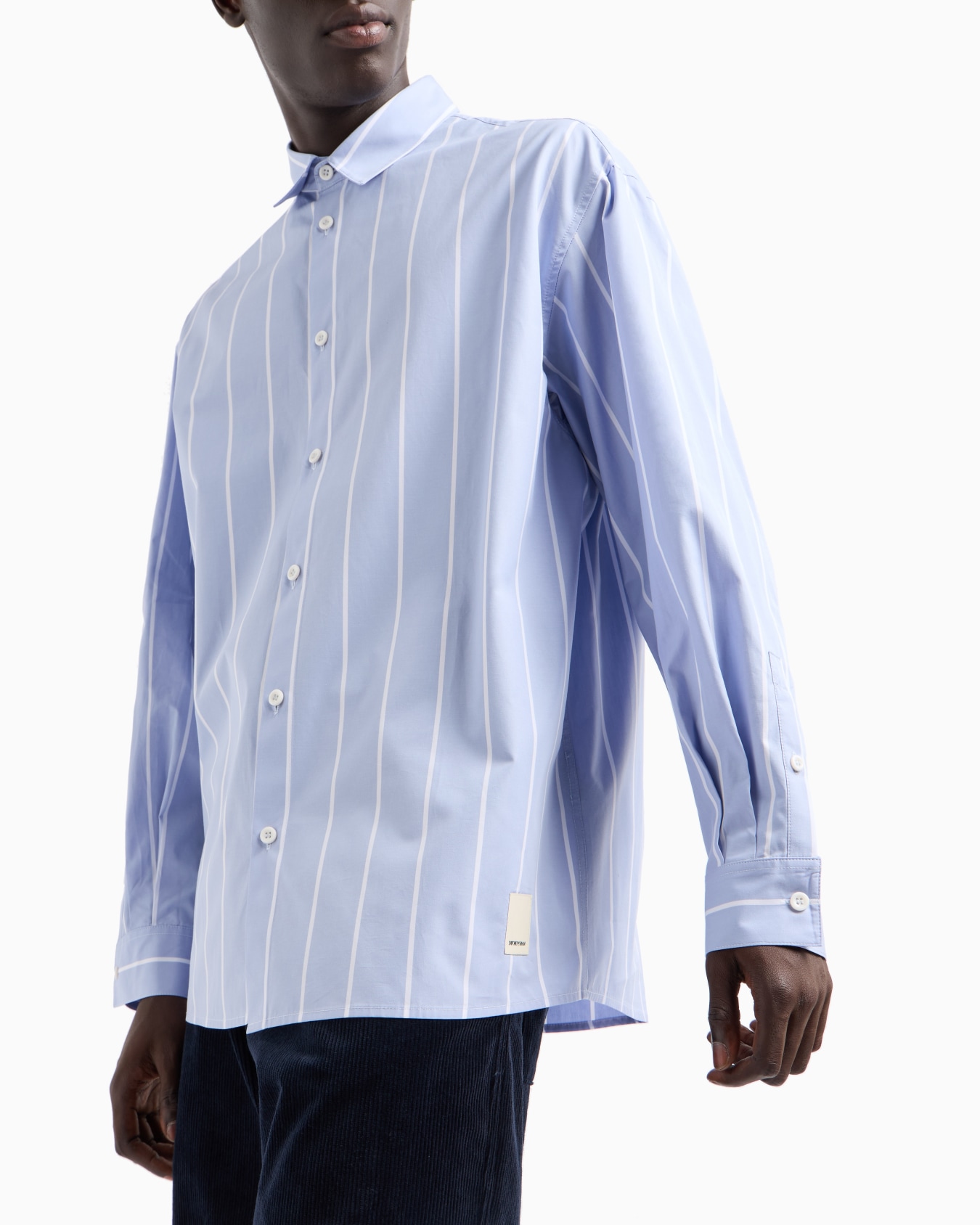 ASV Black Blue capsule collection striped shirt with flocked print Slide 6