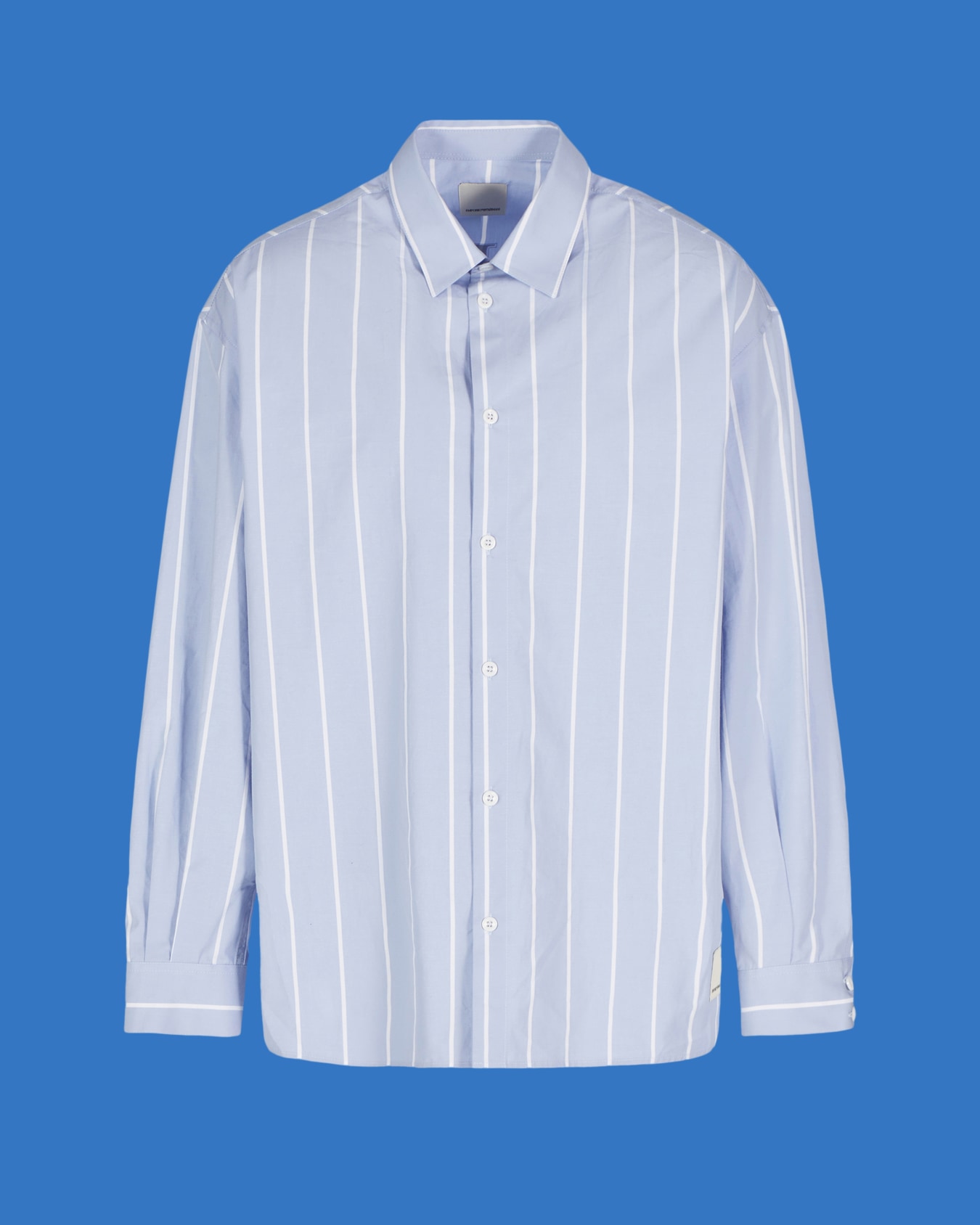 ASV Black Blue capsule collection striped shirt with flocked print Slide 0