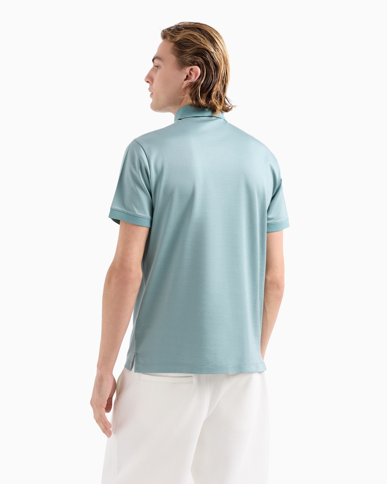 Striped Lyocell-blend jersey polo shirt Slide 2