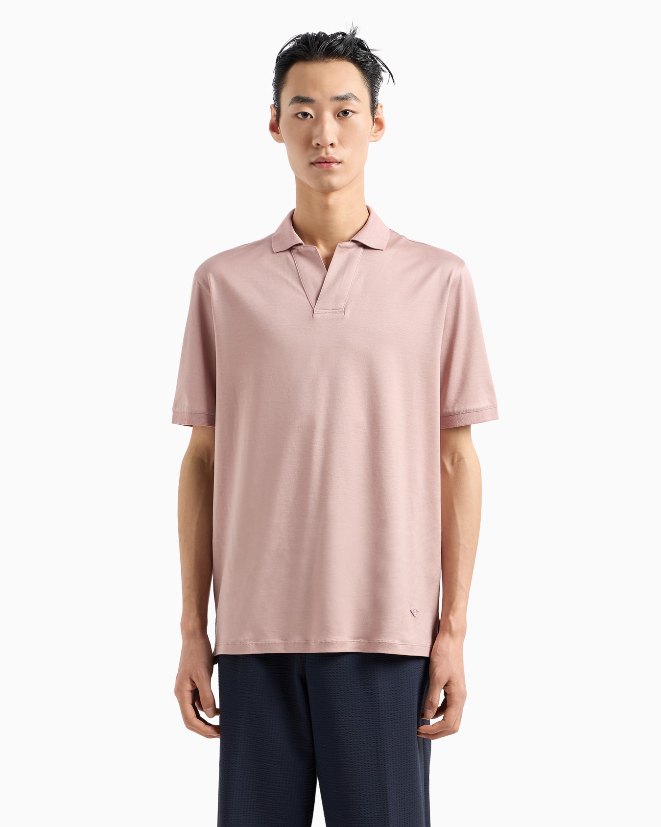  Lyocell-blend jersey polo shirt Slide 2