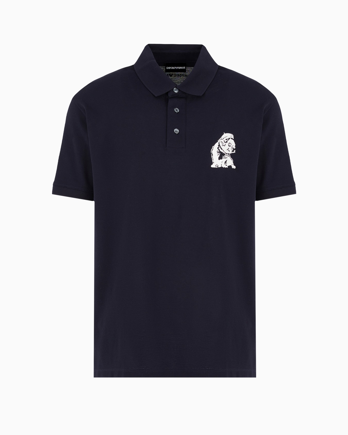 Mercerised piqué polo shirt with French bulldog embroidery Slide 0