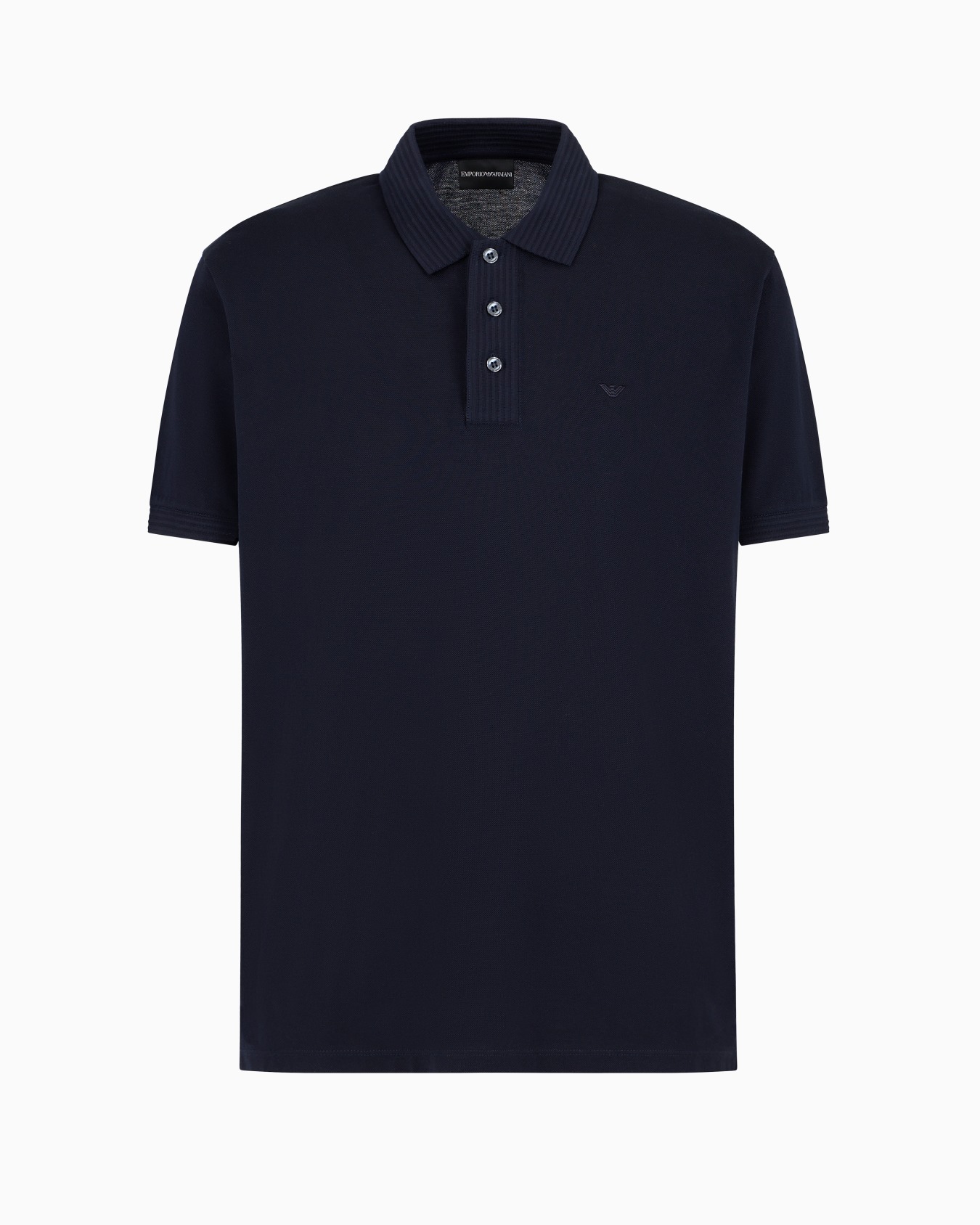 Mercerised pique polo shirt with ribbed details Emporio Armani