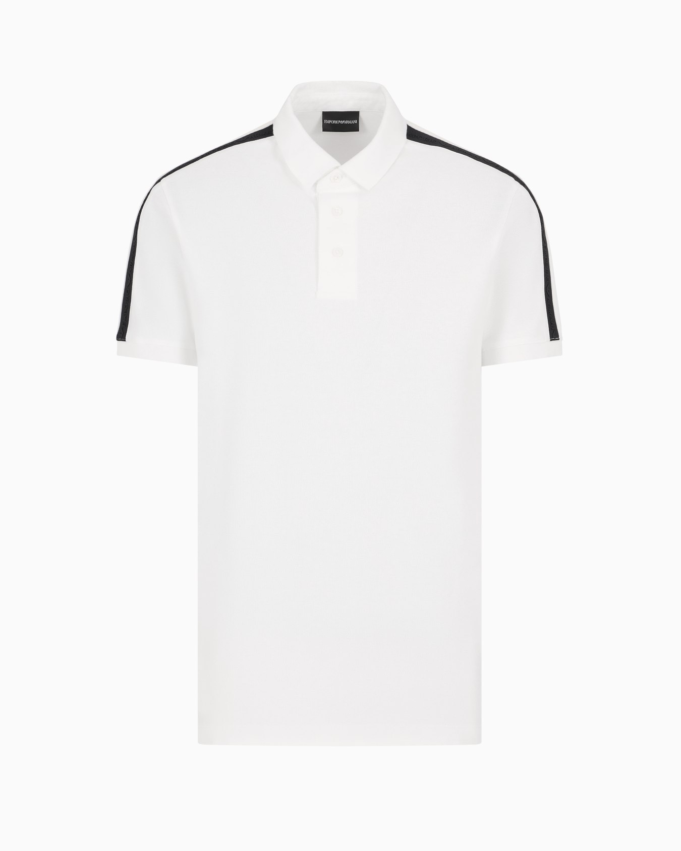 Jersey polo shirt with embossed logo tape Slide 0