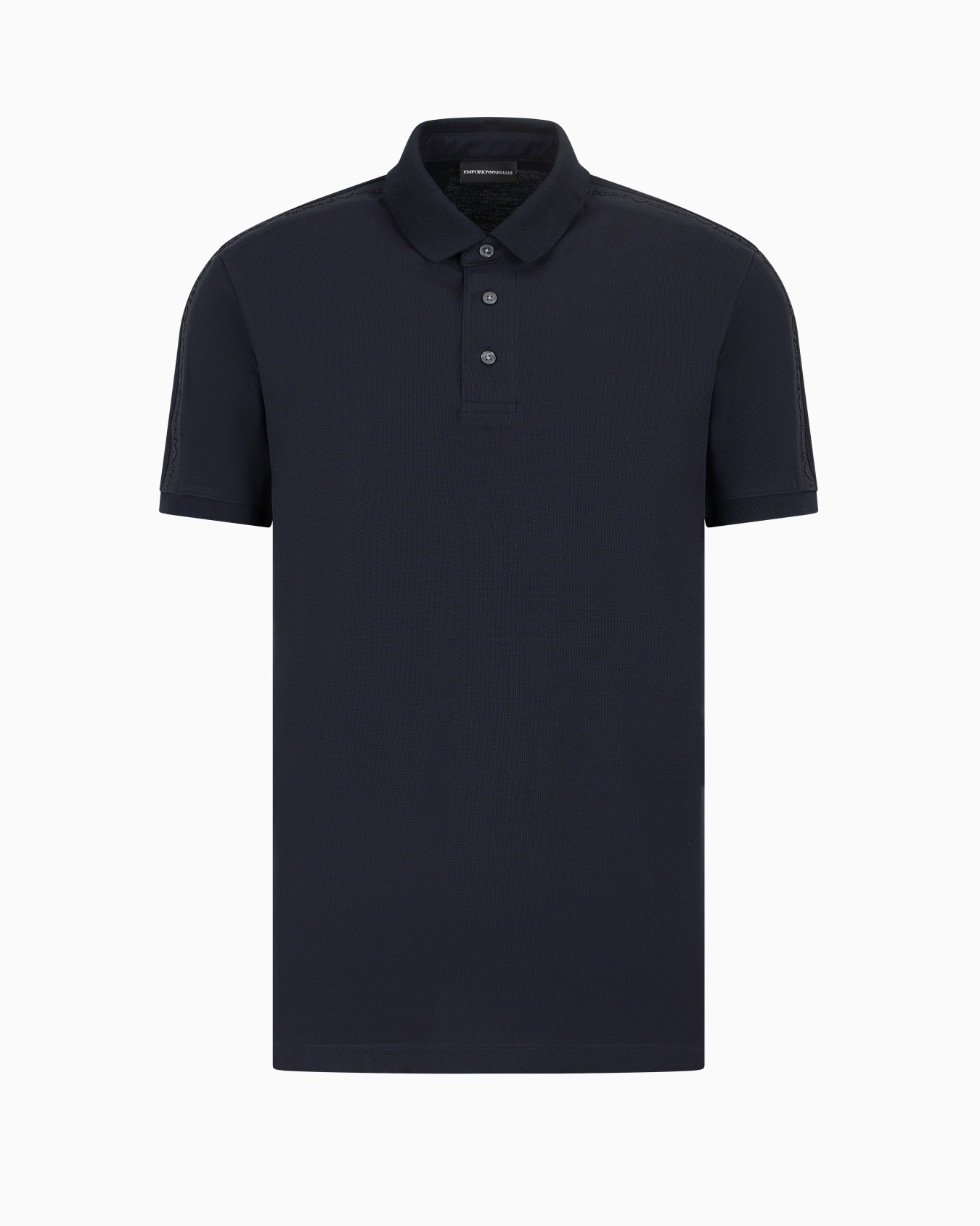 Jersey polo shirt with embossed logo tape Slide 0