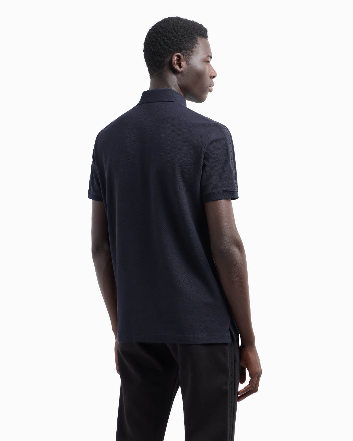 Jersey polo shirt with embossed logo tape Slide 2