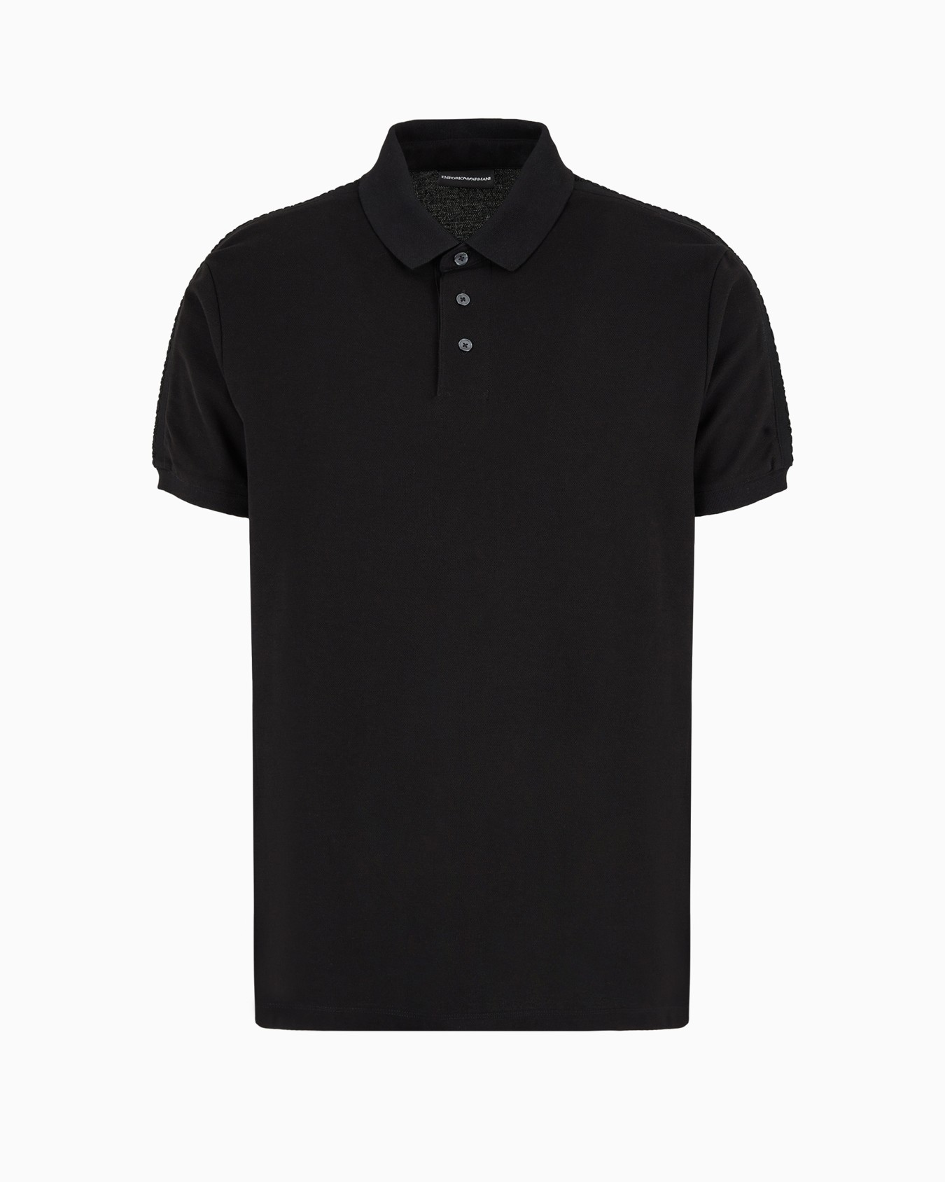 Jersey polo shirt with embossed logo tape Slide 0