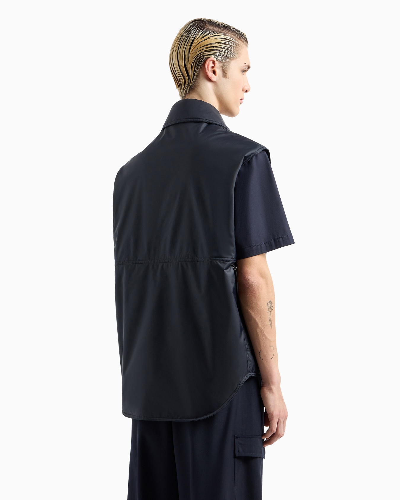 Veste sans manches avec fermeture zippée en nylon déperlant Diapositive 3