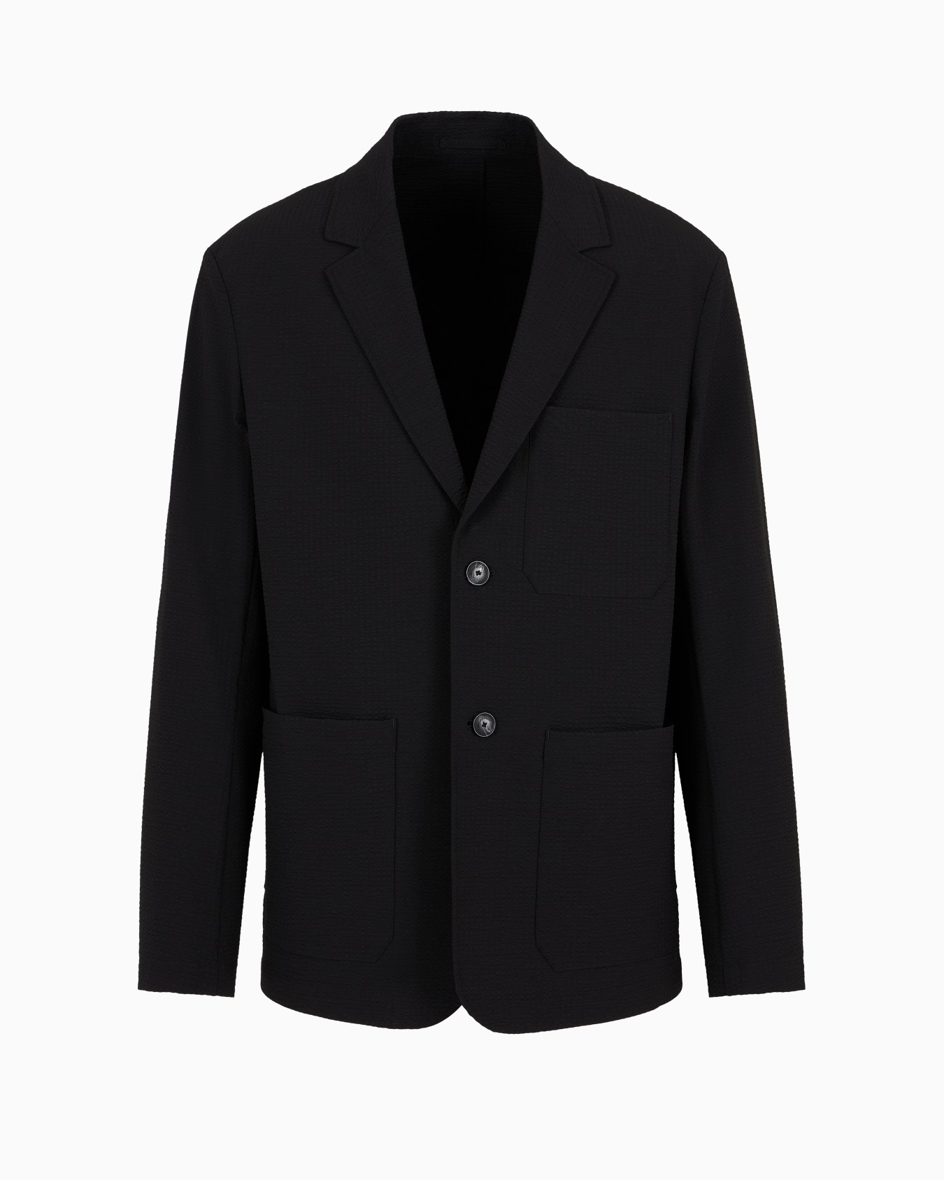 Veste à simple boutonnage en tissu seersucker technique Diapositive 0