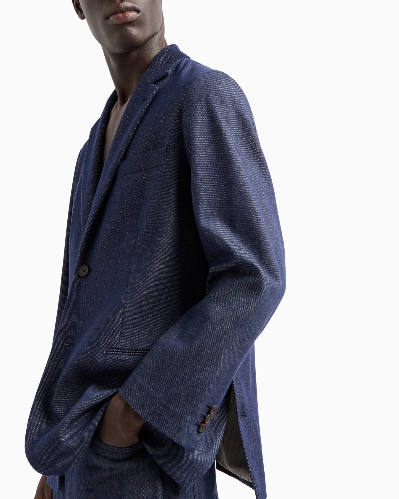 Single-breasted blazer in an ASV Lyocell-blend denim Slide 4