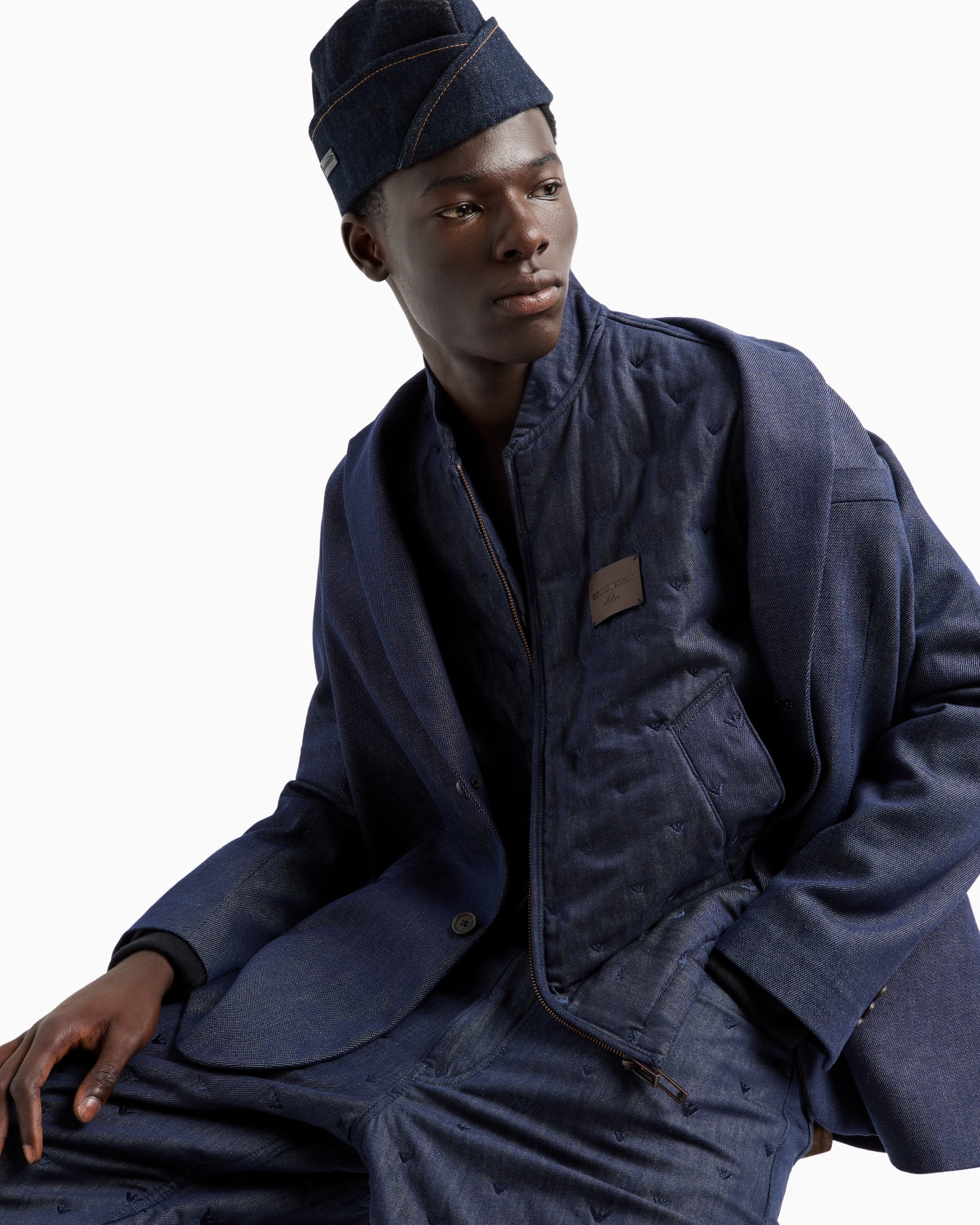 Single-breasted blazer in an ASV Lyocell-blend denim Slide 5