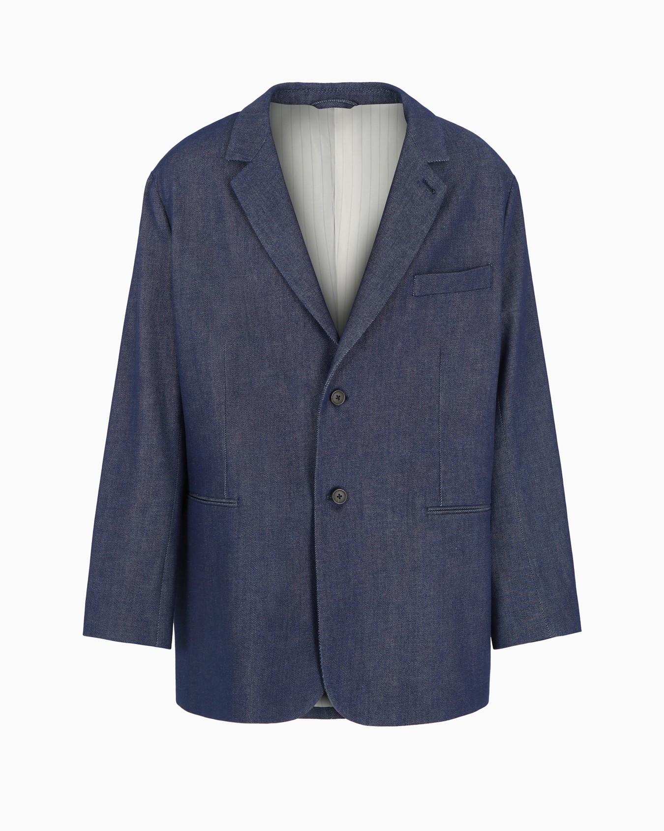 Single-breasted blazer in an ASV Lyocell-blend denim Slide 0