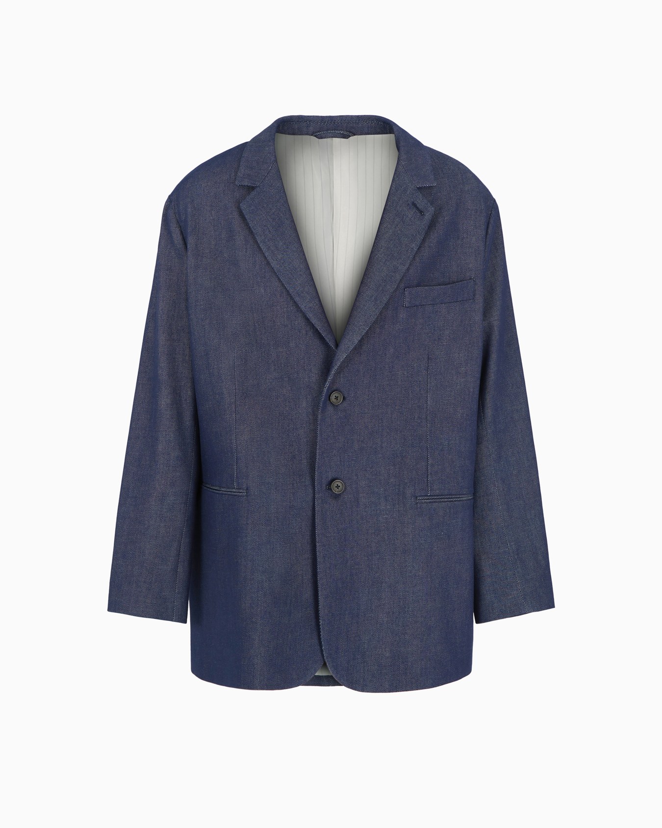 Single-breasted blazer in an ASV Lyocell-blend denim Slide 0